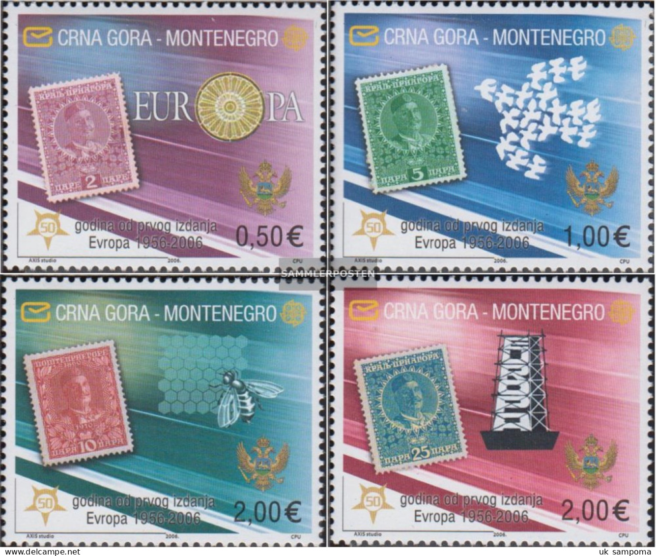 Montenegro 108I-111I (complete Issue) Unmounted Mint / Never Hinged 2006 50 Years Europe Trade - Montenegro