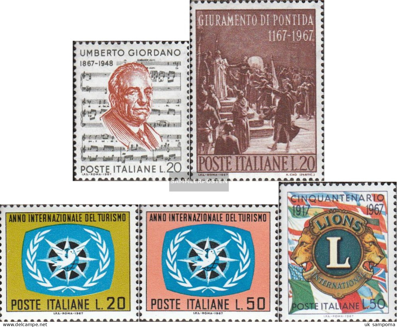 Italy 1241,1242,1243-1244,1245 (complete Issue) Unmounted Mint / Never Hinged 1967 Giordano, Pontida, Tourism, Lions - 1961-70: Mint/hinged