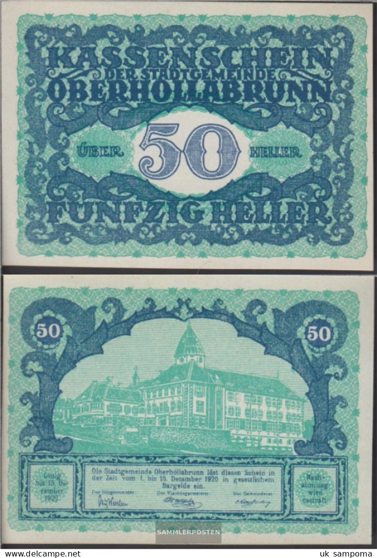 Oberhollabrunn Notgeld The Community Oberhollabrunn Uncirculated 1920 50 Bright - Austria