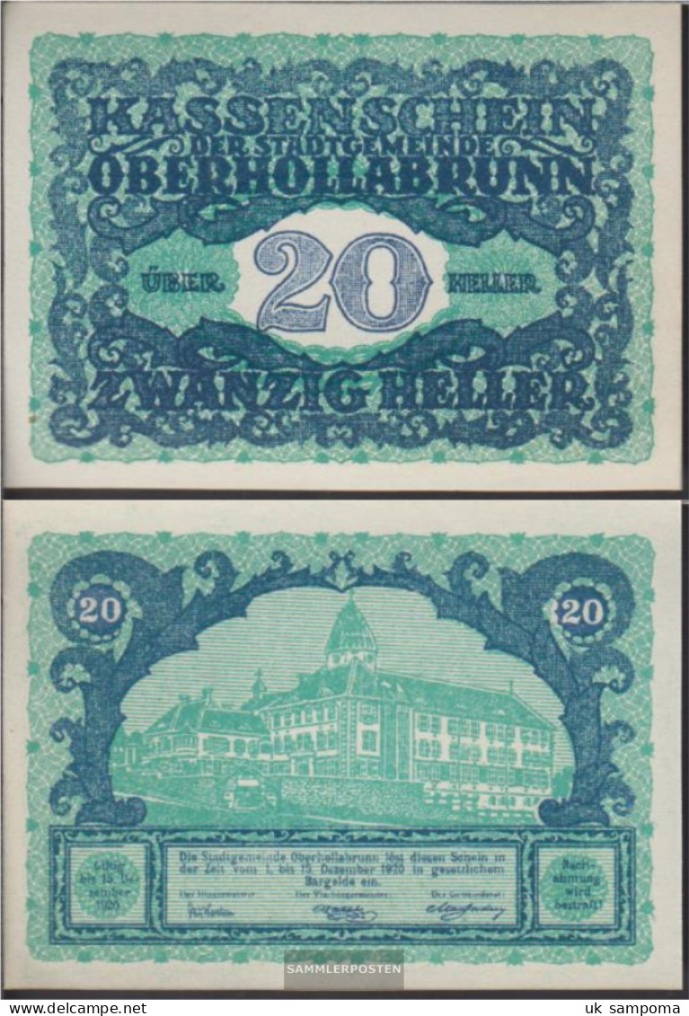 Oberhollabrunn Notgeld The Community Oberhollabrunn Uncirculated 1920 20 Bright - Austria