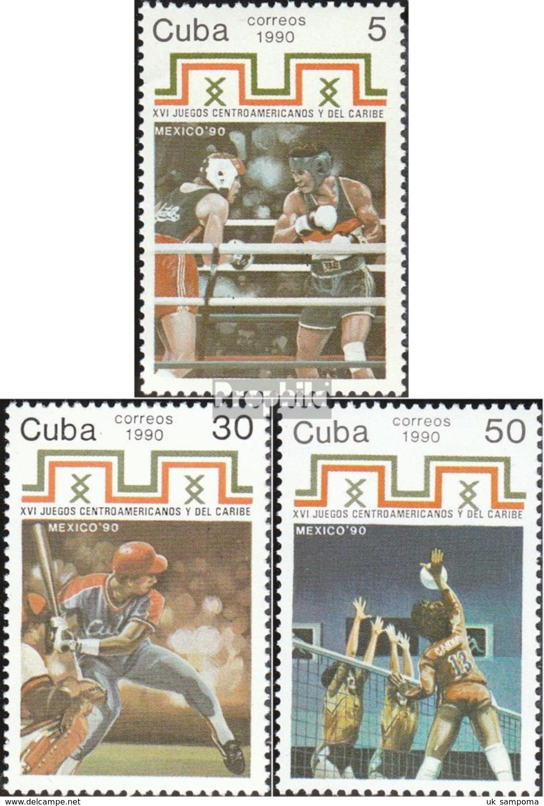 Cuba 3449-3451 (complete.issue.) Unmounted Mint / Never Hinged 1990 Sports Games - Unused Stamps