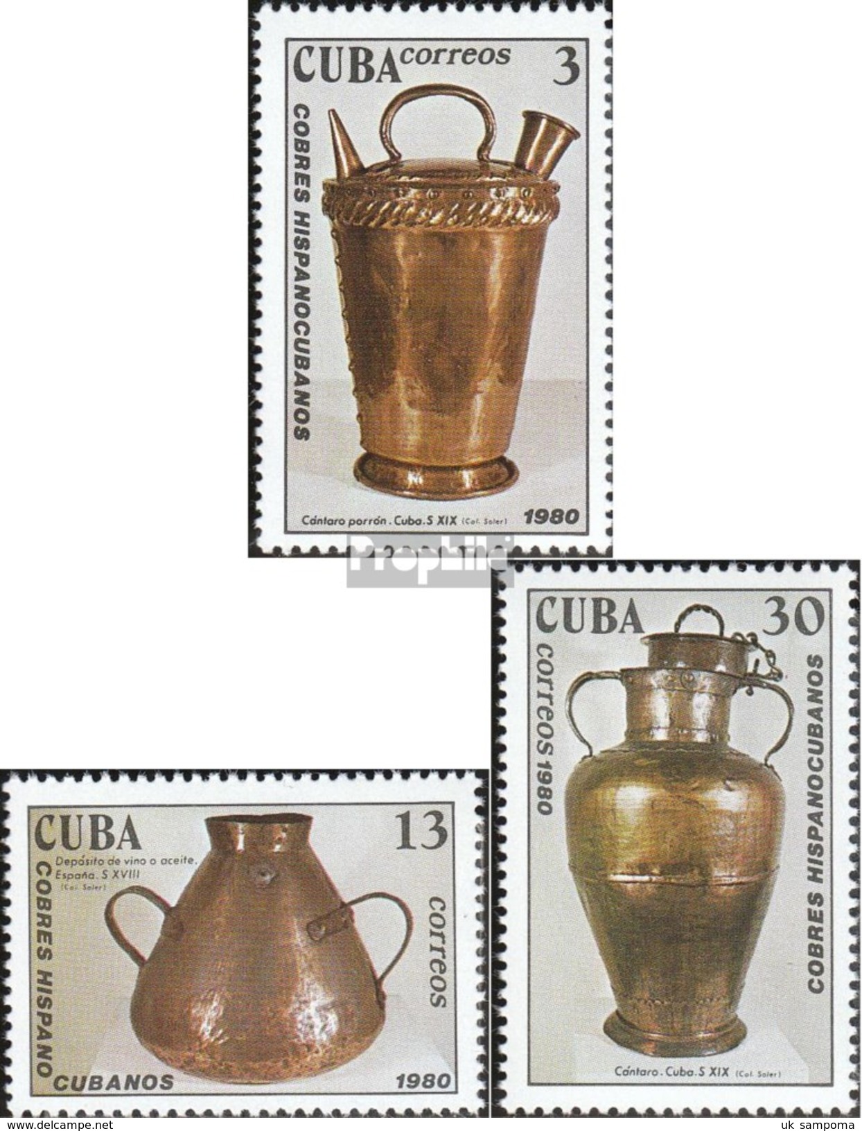 Cuba 2489-2491 (complete Issue) Unmounted Mint / Never Hinged 1980 Kupferhandwerk - Unused Stamps