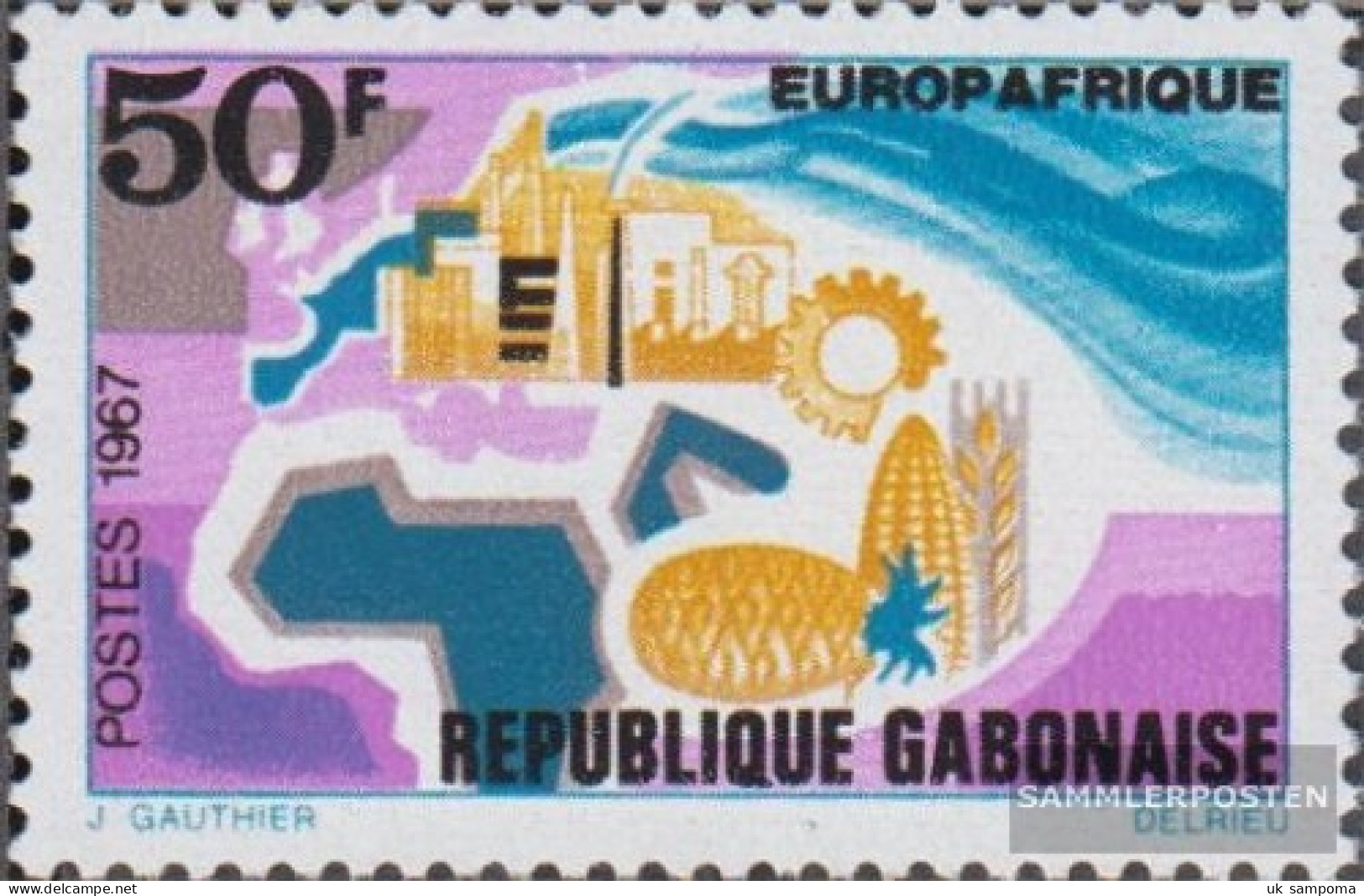 Gabon 282 (complete Issue) Unmounted Mint / Never Hinged 1967 Europafrique - Gabon