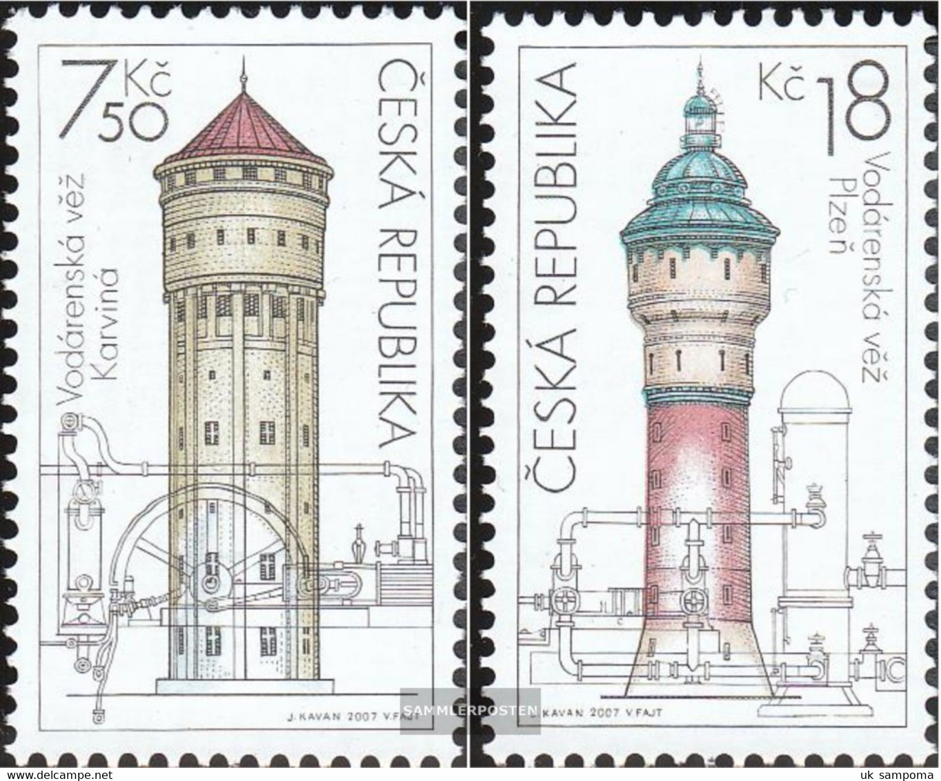 Czech Republic 530-531 (complete Issue) Unmounted Mint / Never Hinged 2007 Wassertürme - Neufs