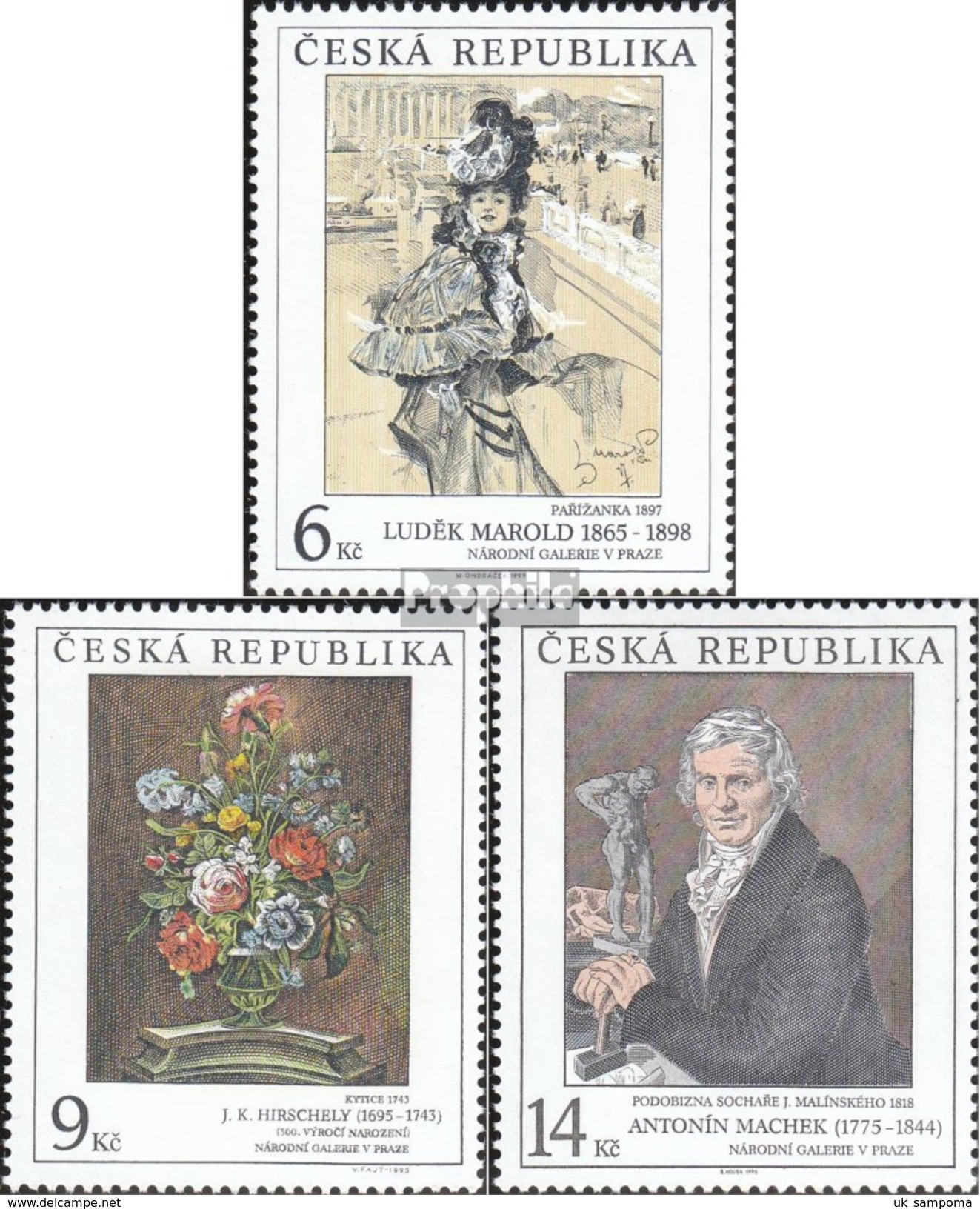 Czech Republic 96-98 (complete Issue) Unmounted Mint / Never Hinged 1995 Art - Unused Stamps