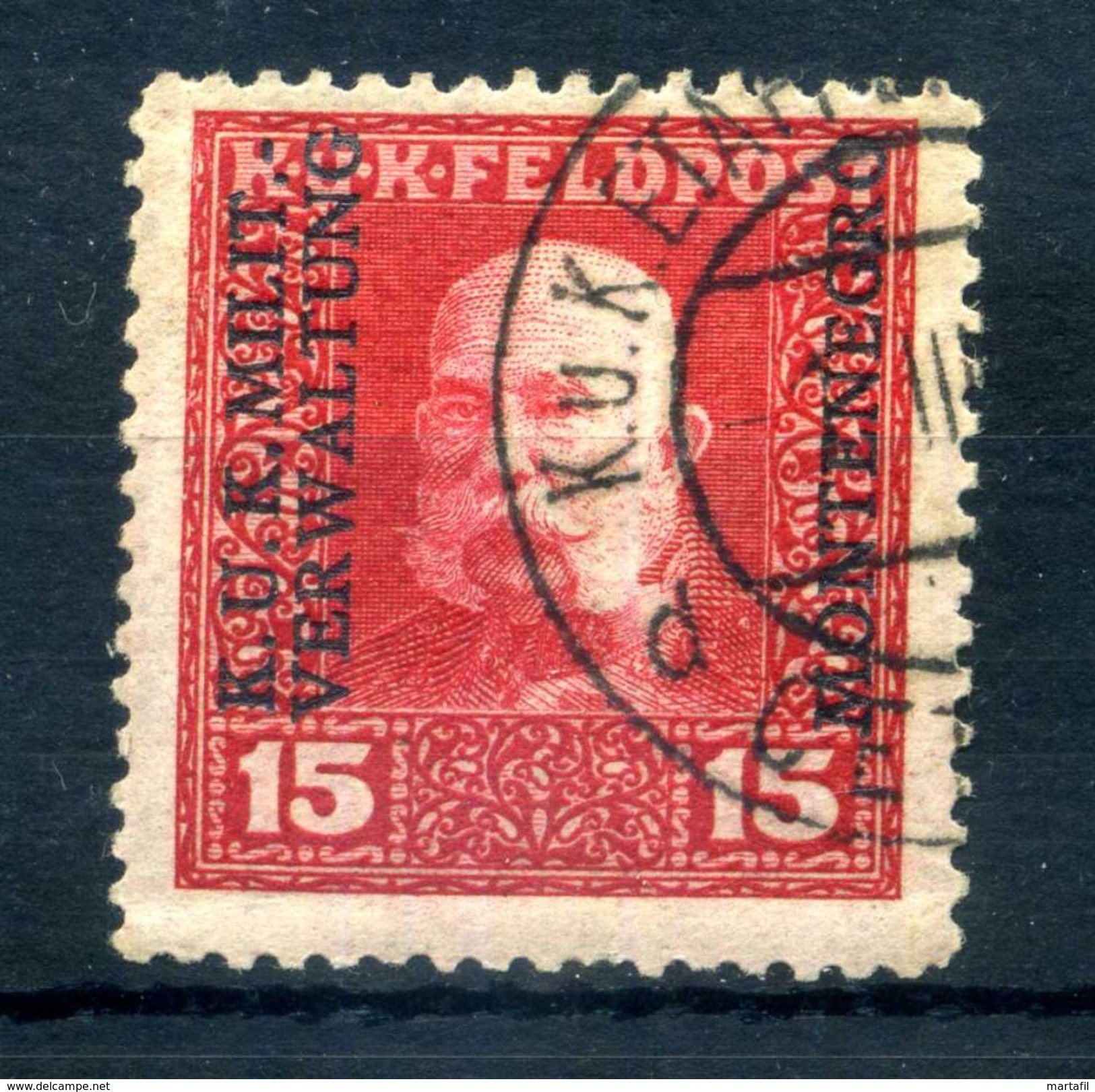 1917 AUSTRIA OCC. MONTENEGRO N.2 USATO - Oriente Austriaco