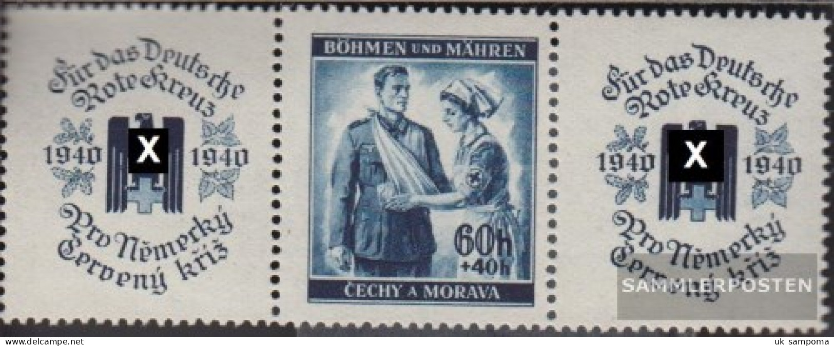 Bohemia And Moravia WZd3 Triple Strip Unmounted Mint / Never Hinged 1940 Red Cross - Nuovi