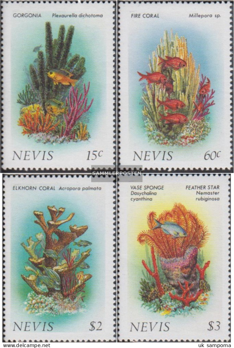 Nevis 410-413 (complete Issue) Unmounted Mint / Never Hinged 1986 Coral - St.Kitts And Nevis ( 1983-...)