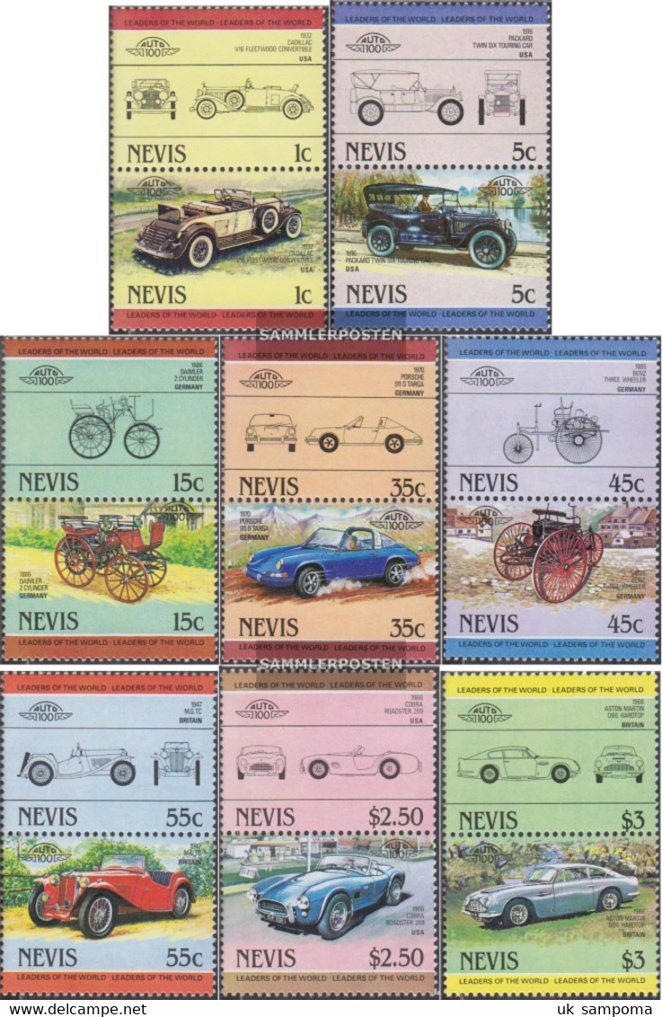 Nevis 148-163 Couples (complete Issue) Unmounted Mint / Never Hinged 1984 Cars - St.Kitts And Nevis ( 1983-...)