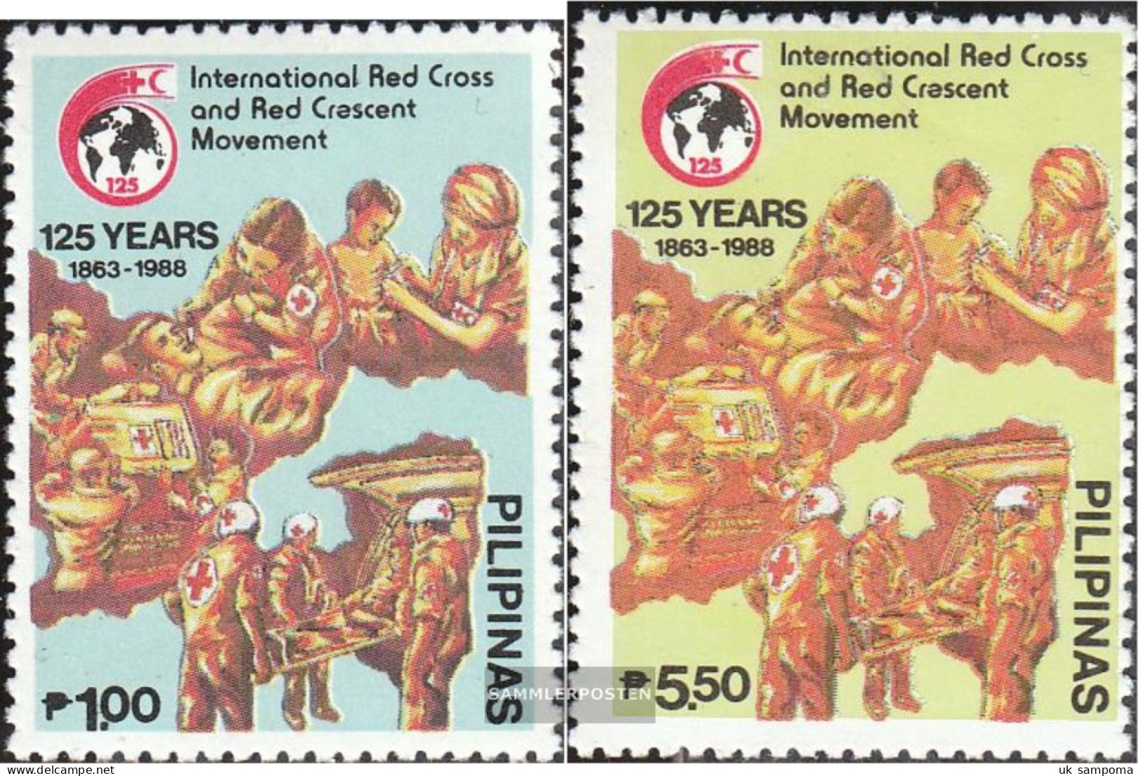 Philippines 1895-1896 (complete Issue) Unmounted Mint / Never Hinged 1988 125 Years Red Cross - Philippines