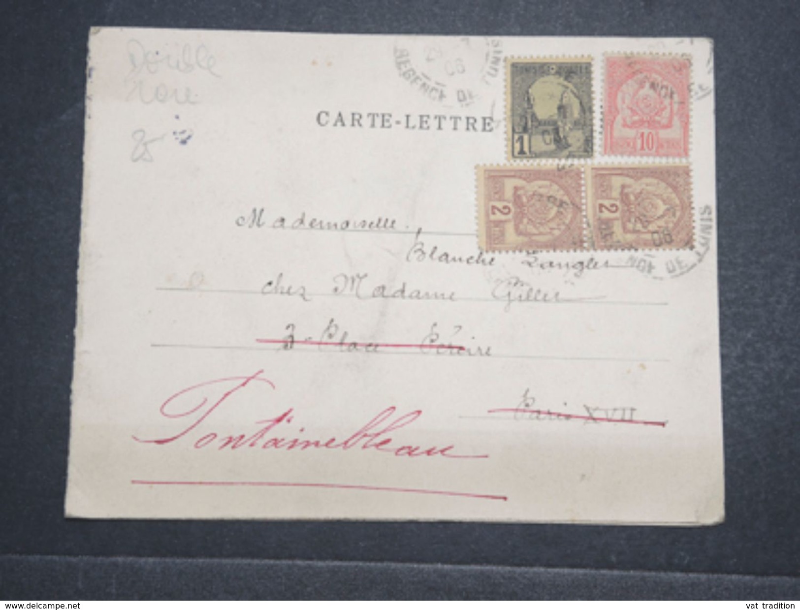 TUNISIE - Carte Postale Double De Sfax Pour La France En 1906 - L 10371 - Tunisie