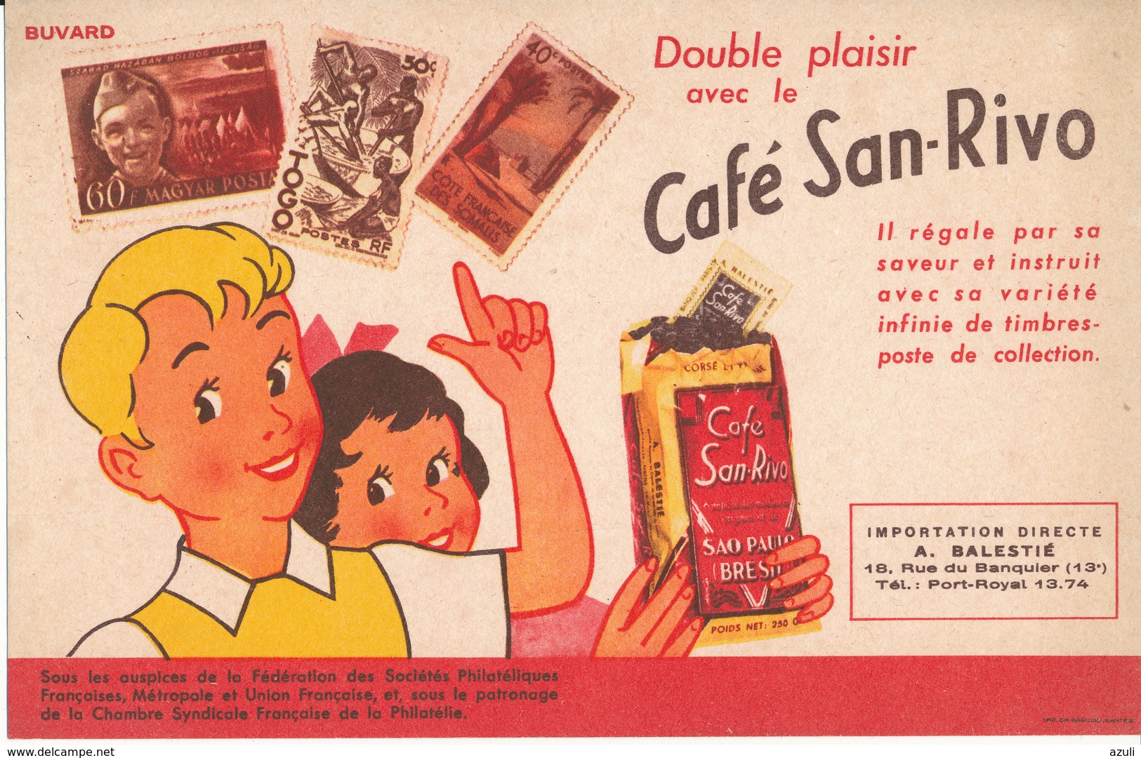 BUVARD - Café SAN RIVO - Timbres, Philatélie - Coffee & Tea