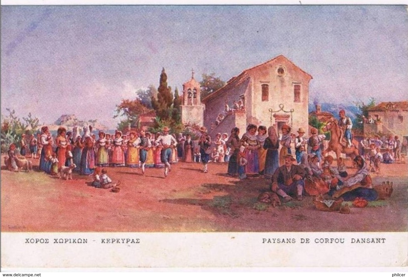 Post Card, Greece, Paysans De Corfou Dansant - Grèce