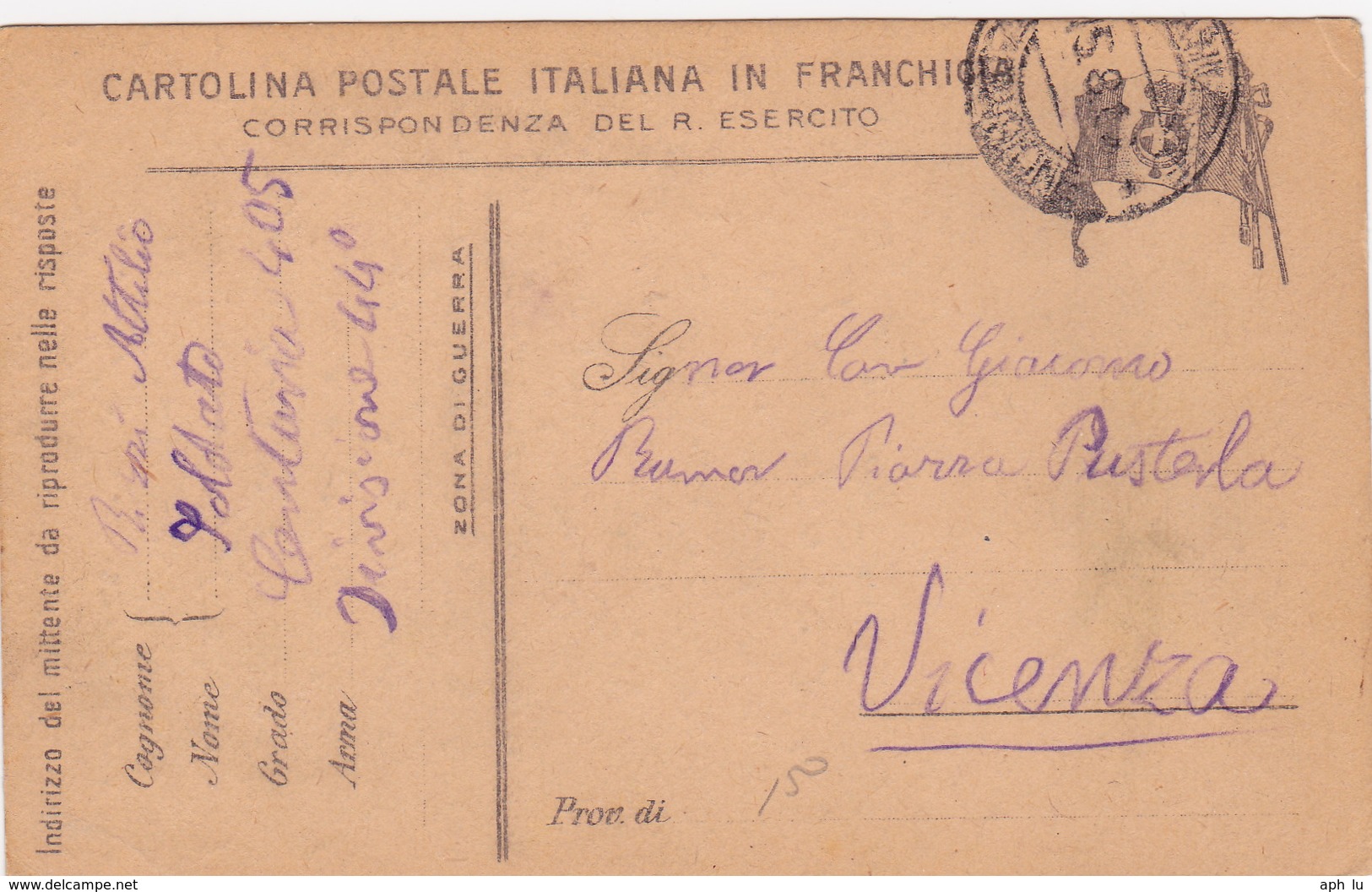 Cartolina Postale Italiana In Franchigia - R. Esercito (ak1200) - Militärpost (MP)