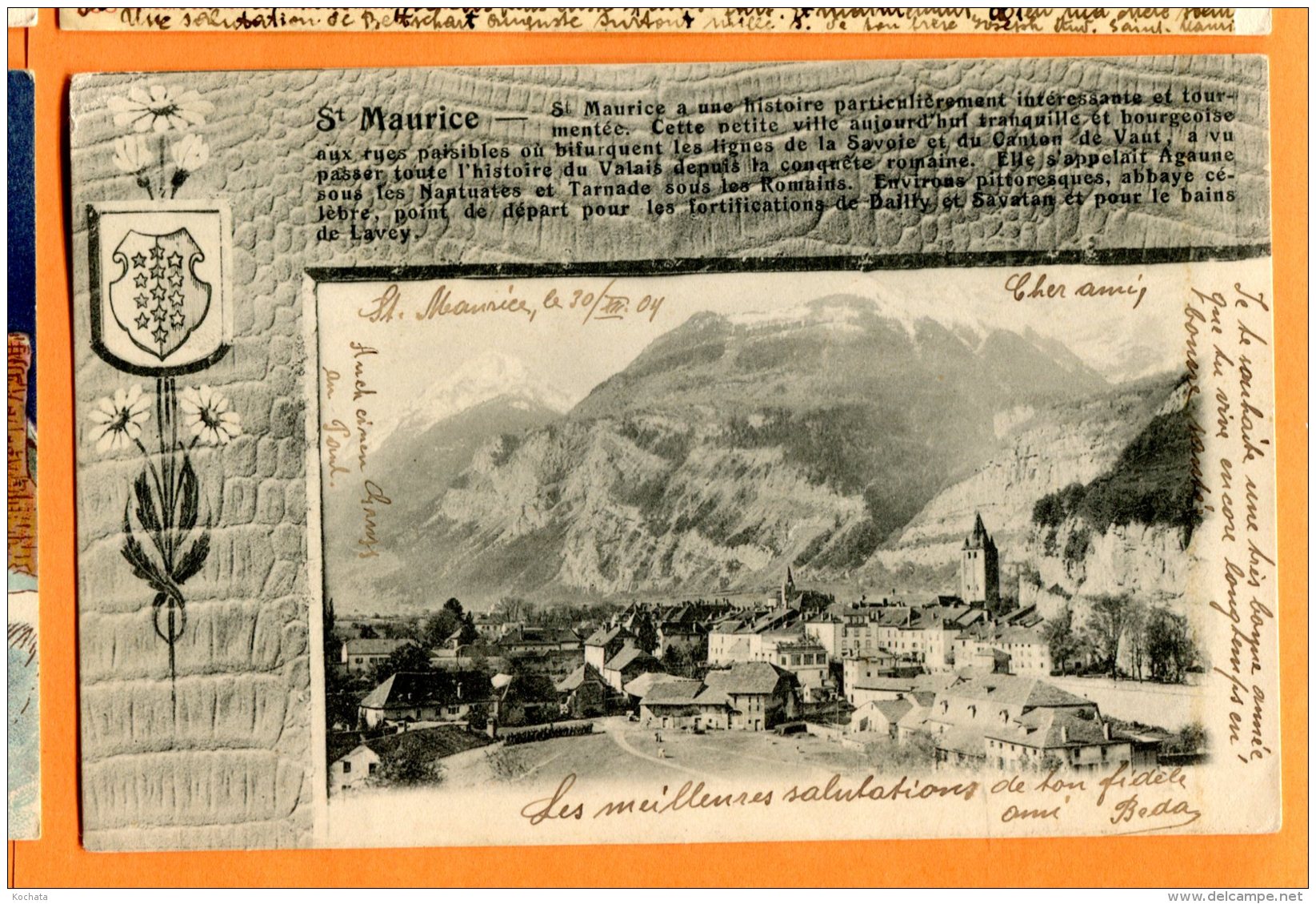 Z079, St.-Maurice, 1109, Brevet 24610 Zachmann Tramelan, Précurseur,  Circulée 1904 - Saint-Maurice