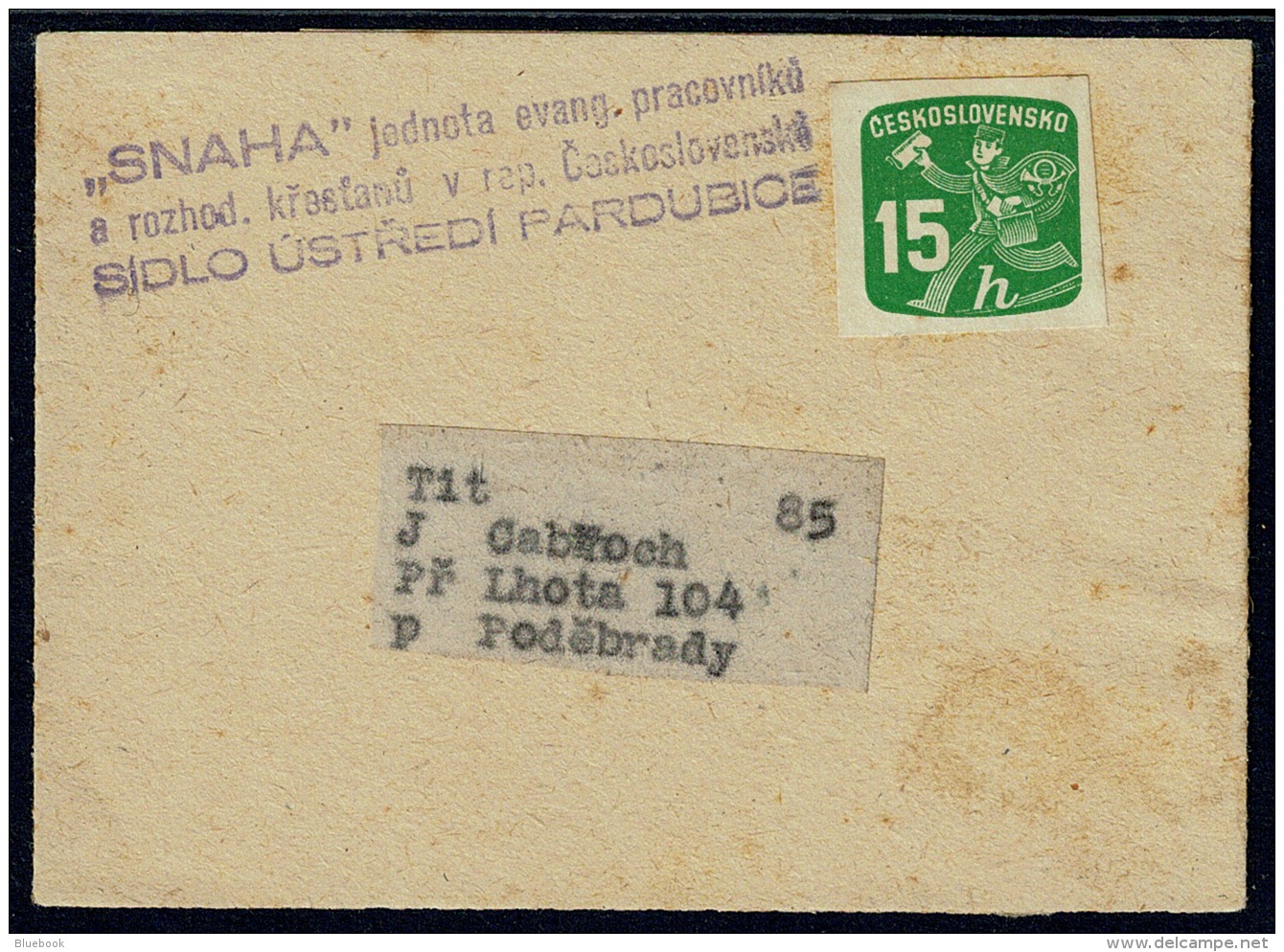 RB 1180 -  1940's Czechoslovakia Newspaper Wrapper With 15h Stamp - Covers