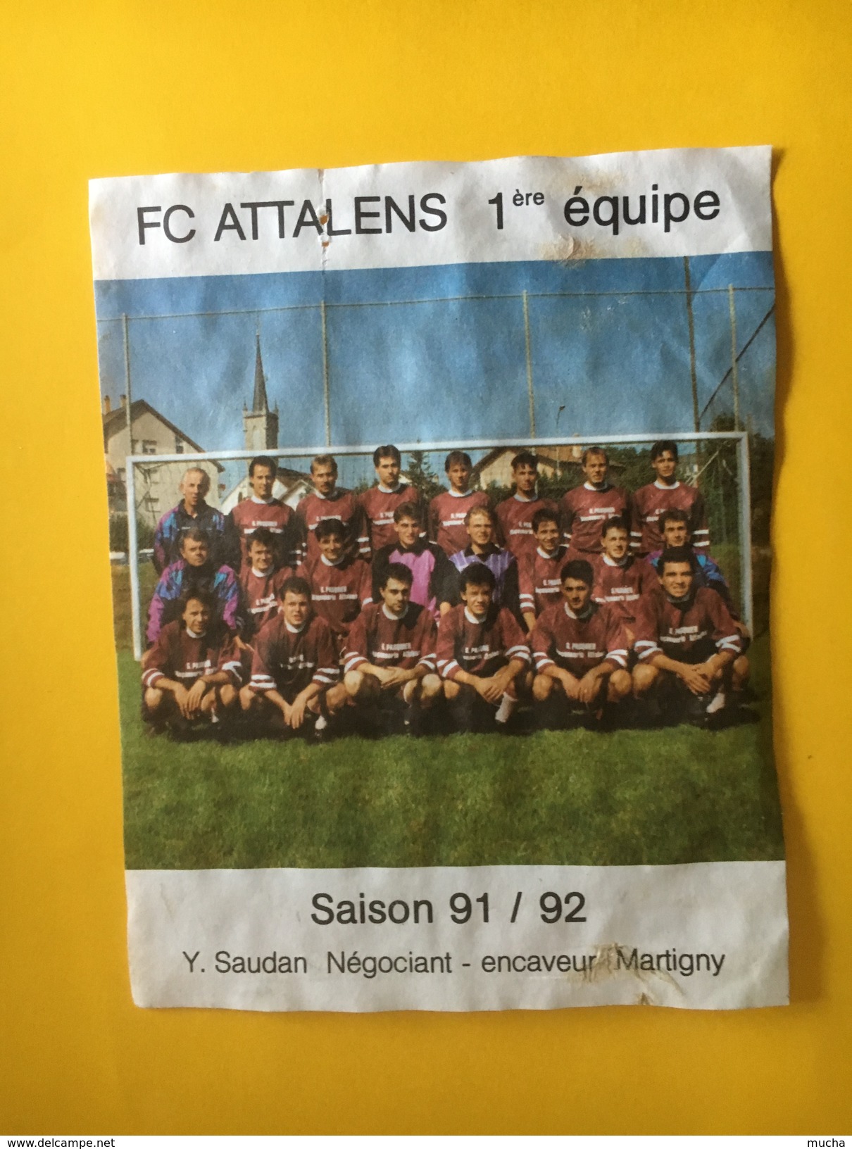 5899 - FC Attalens 1ère équipe Saison 91-92 Suisse - Fútbol