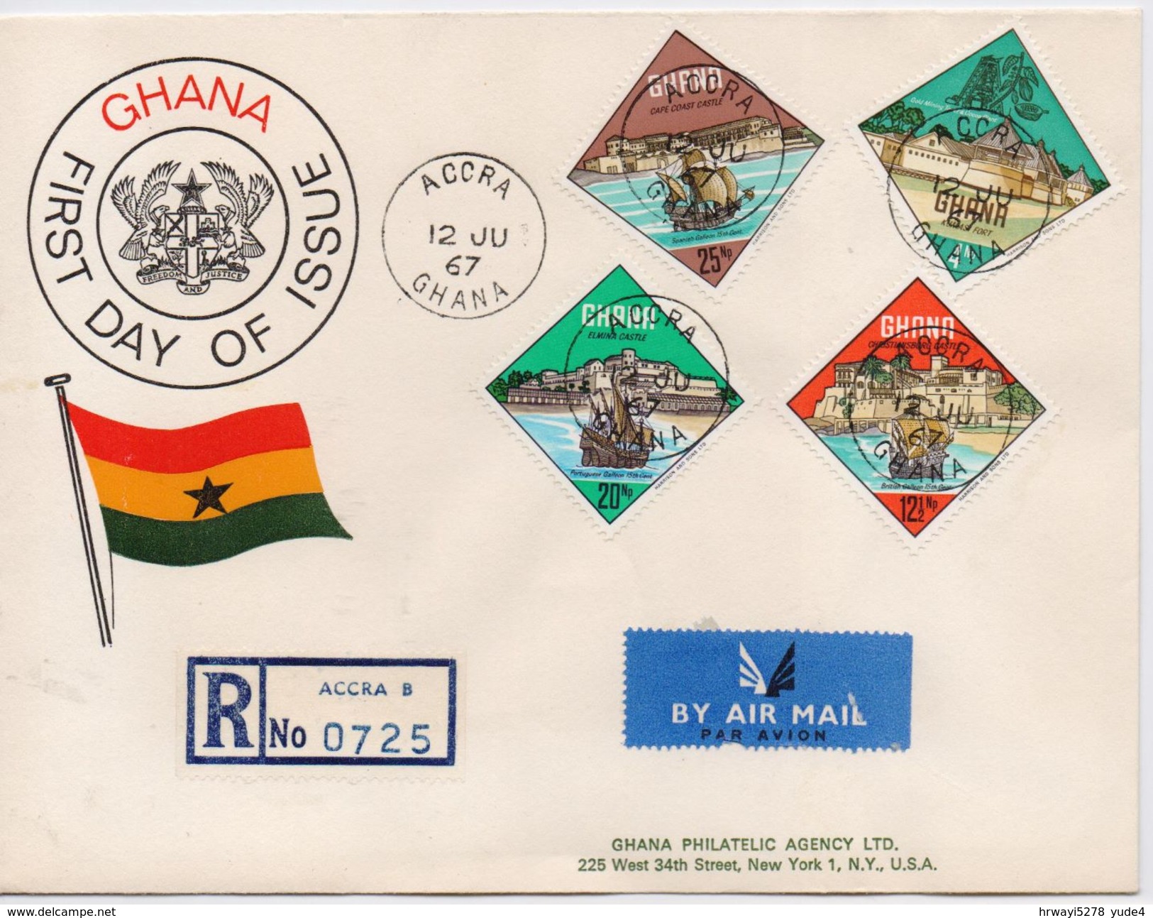 Ghana 1967, FDC Ships, Complete Set. Cv Stamps Only Is 12,50 Euro - Ghana (1957-...)