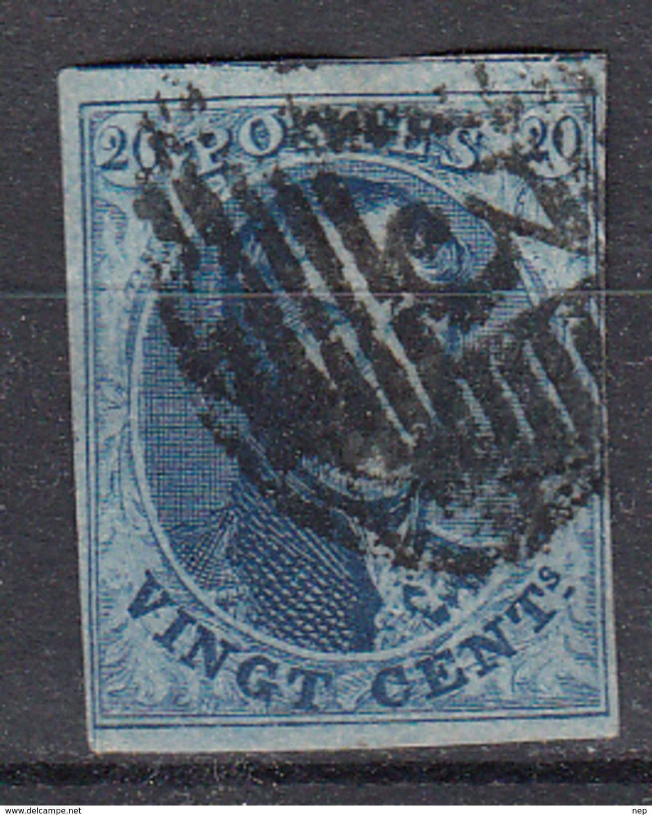 BELGIË - OBP - 1858/61 - Nr 11/11A (P73 - 18 Lijnen) - 4 Marges - Coba +1 - Postmarks - Lines: Perceptions