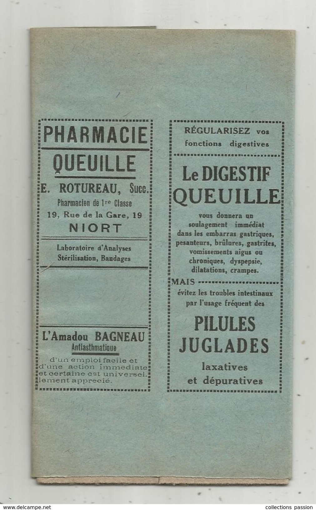 étiquette Sur Boite Pliable , Pharmacie Queuille , Niort, 2 Scans , Frais Fr : .1.75 E - Boxes