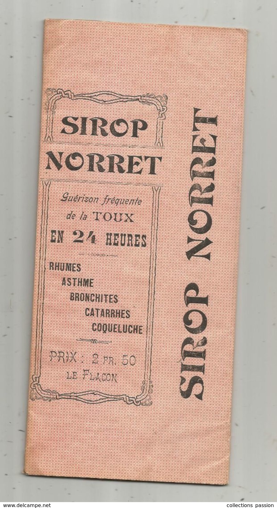 étiquette Sur Boite Pliable , Sirop NORRET,  Dépot à Niort, Pharmacie Queuille, 2 Scans , Frais Fr : .2.25 E - Dozen