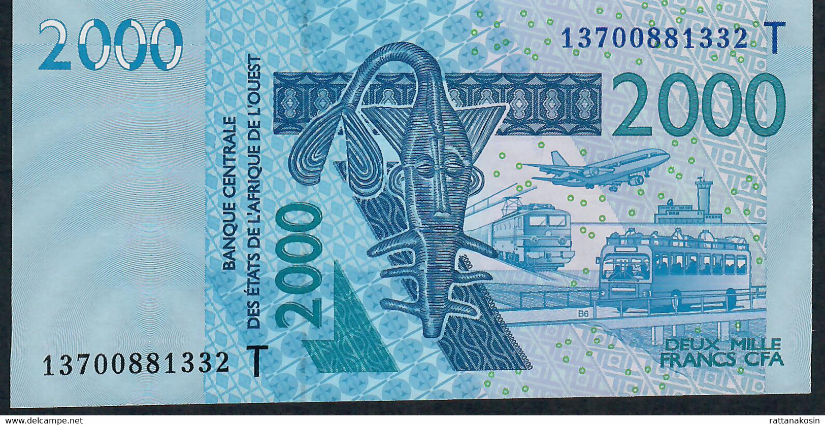 W.A.S.  TOGO  P816Tn 2000 FRANCS (20)13  UNC. - Togo