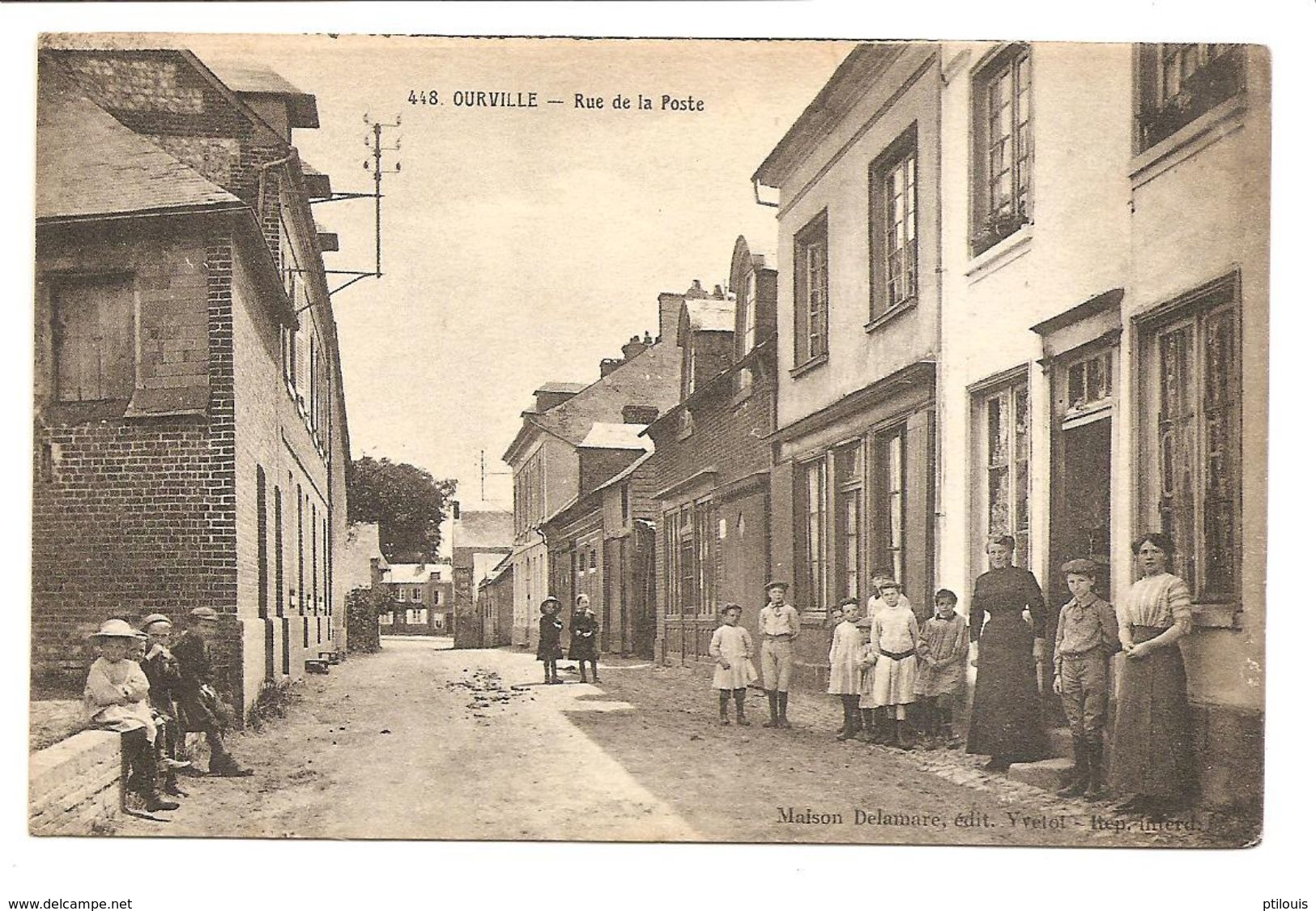 OURVILLE - 448 - Rue De La Poste - (Maison Delamare, Edit. à Yvetot) TB Carte - Ourville En Caux