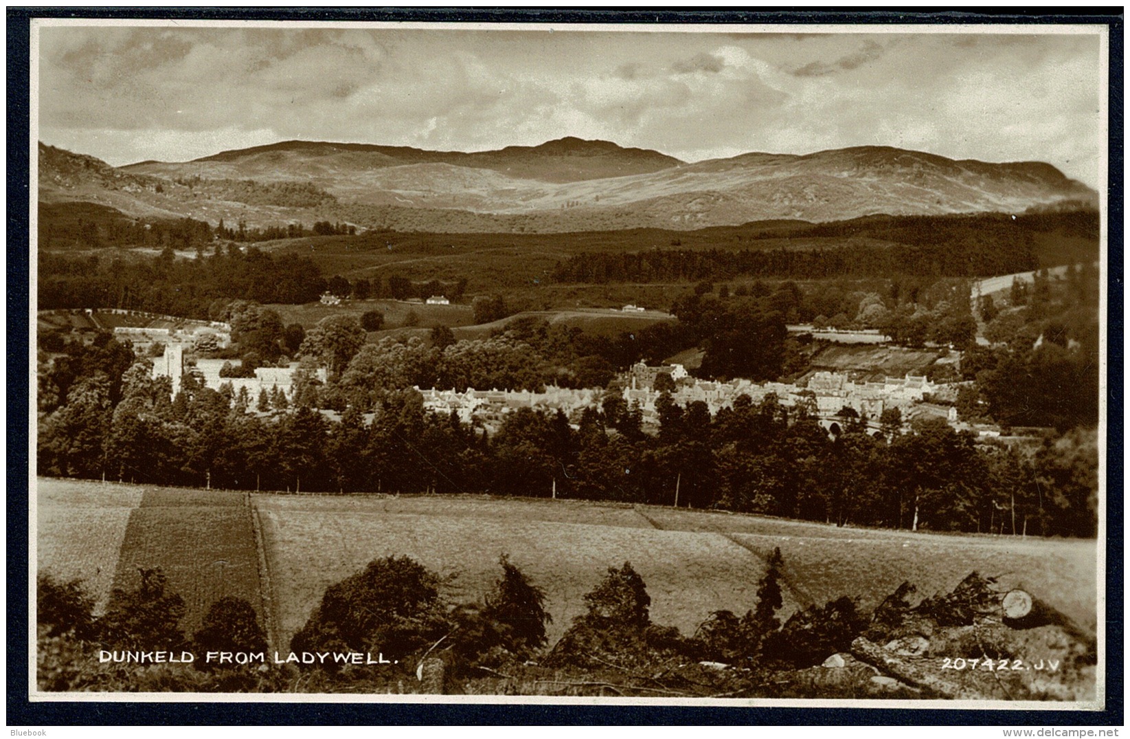 RB 1181 - Real Photo Postcard - Dunkeld From Ladywell Perthshire Scotland - Perthshire