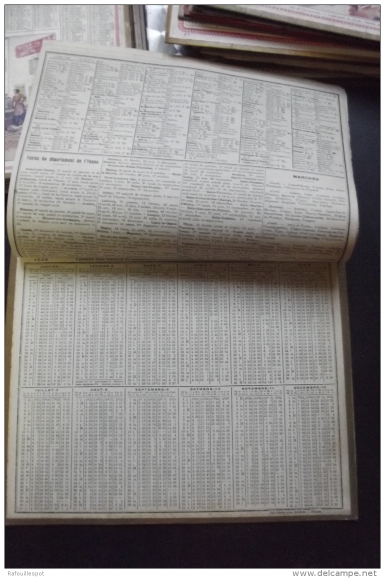 Almanach Postes Et Telegraphes 1936  Valreas Carte Yonne Oberthur - Formato Grande : 1921-40