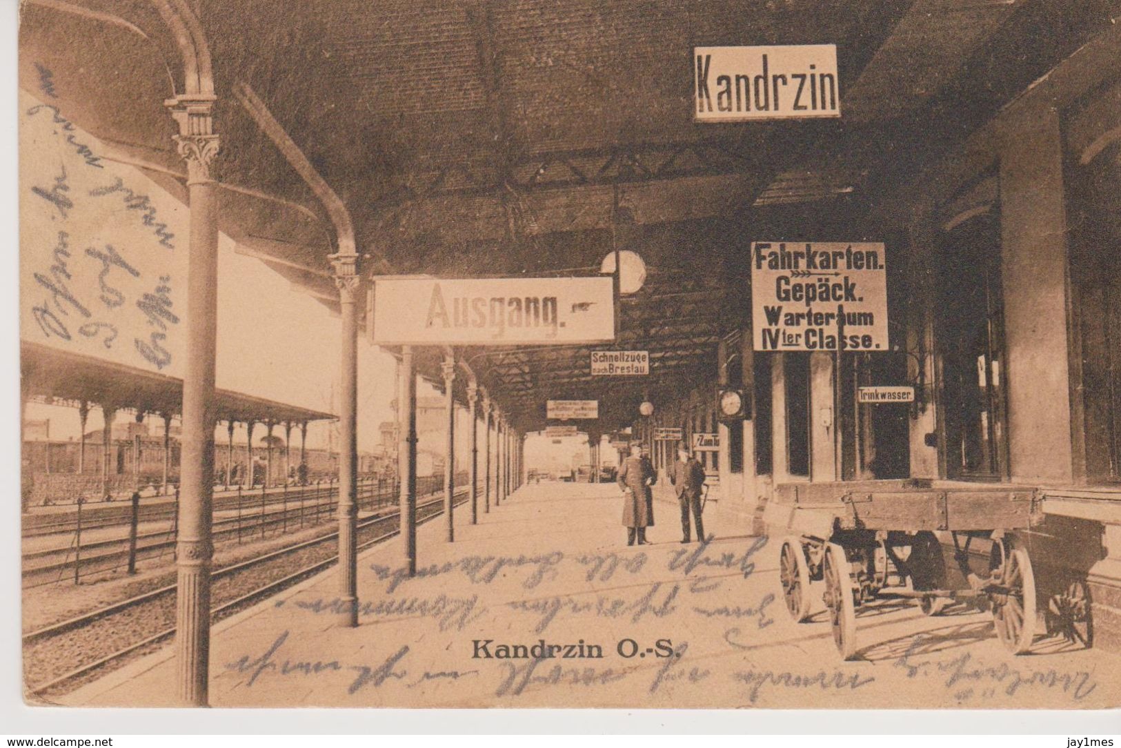 Cpa Kandrzin O.S Bahnhof  Gare Feldpost 1914 Polska - Polen