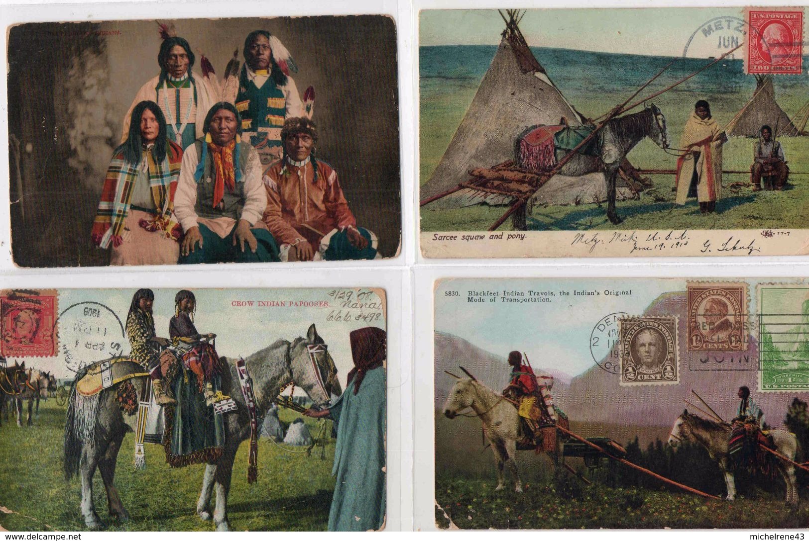 LOT Carte Postale  Indiens de l' Amerique du Nord