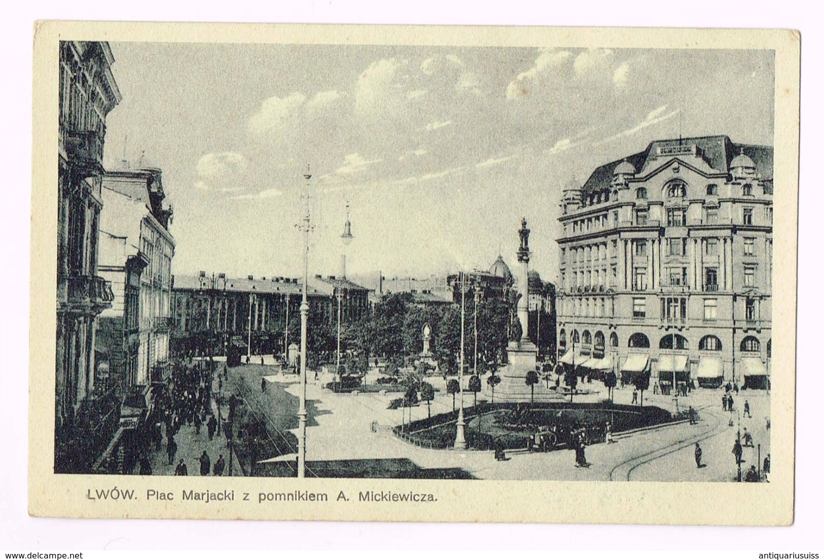 POLSKA - LWÓW  - Plac Mariacki Z Pomnikiem A. Mickiewicza - Ukraine