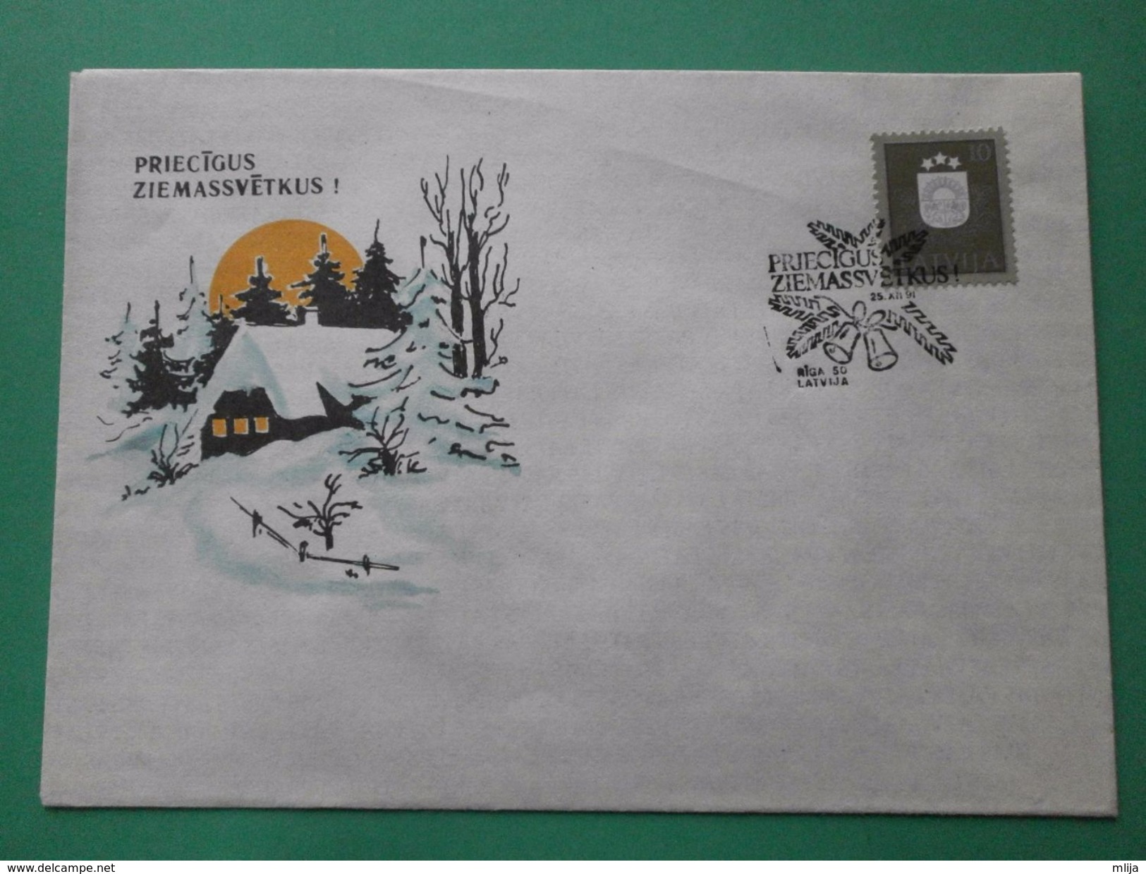 LATVIA FDC COVER. MERRY CHRISTMAS! 1991 - Lettland