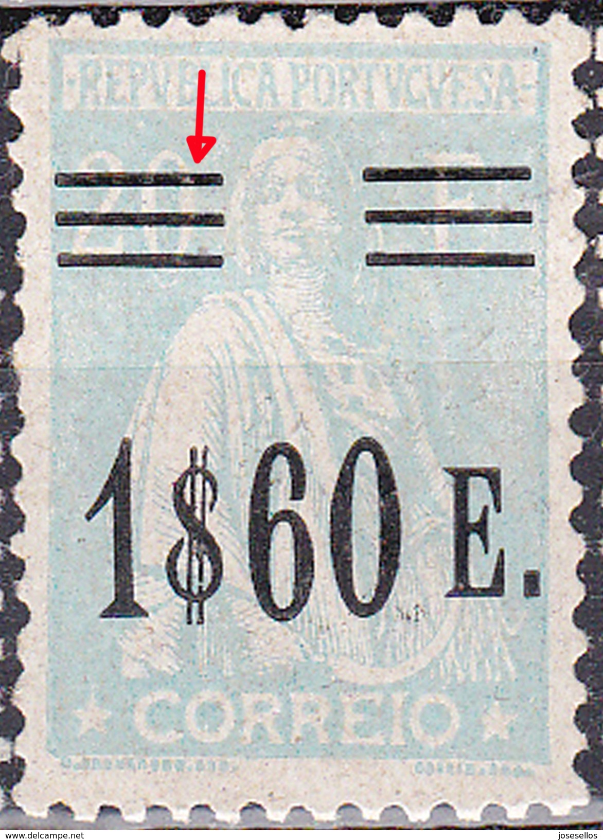 Portugal 1928- 1$60E Ceres- Bars Error II--  MH No Faults * - Nuevos