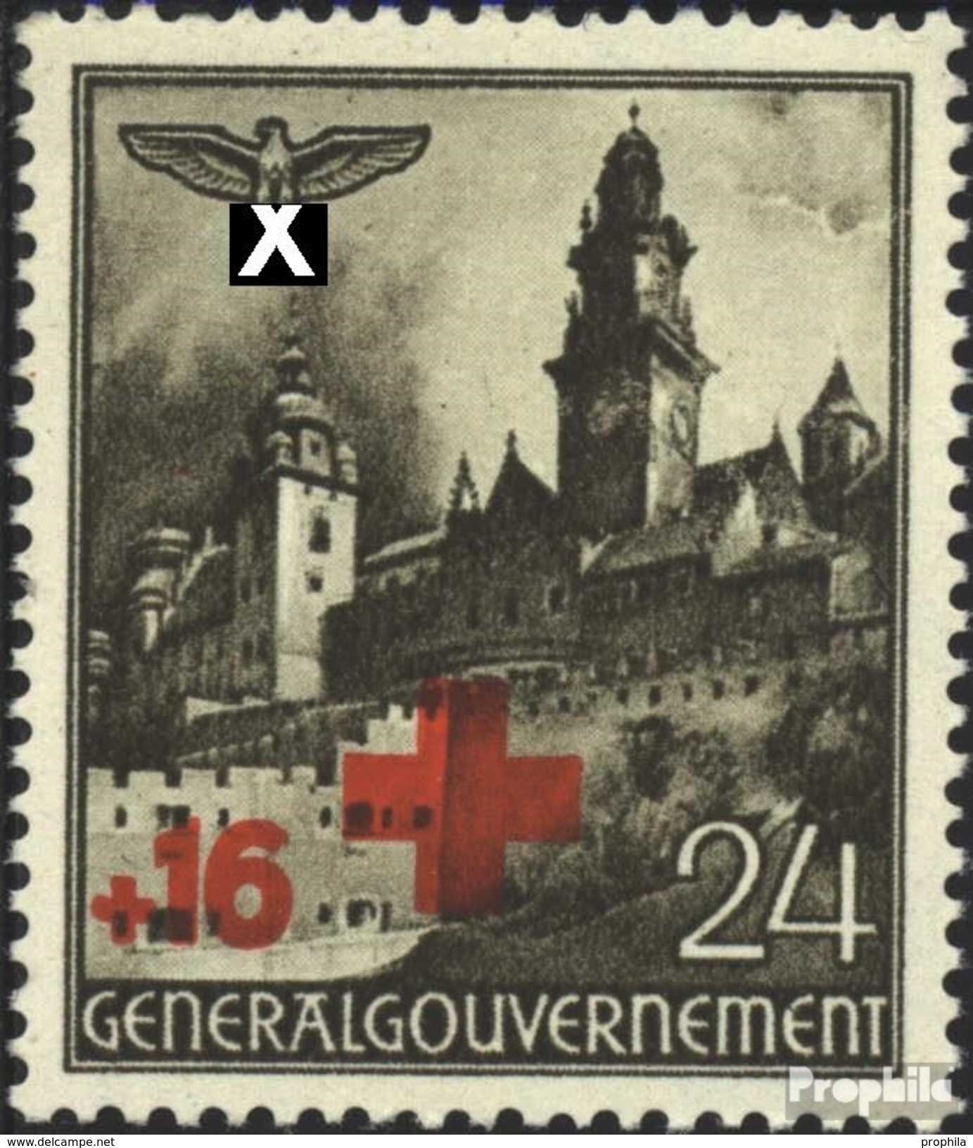 Generalgouvernement 53 Mit Falz 1940 Rotes Kreuz - Besetzungen 1938-45