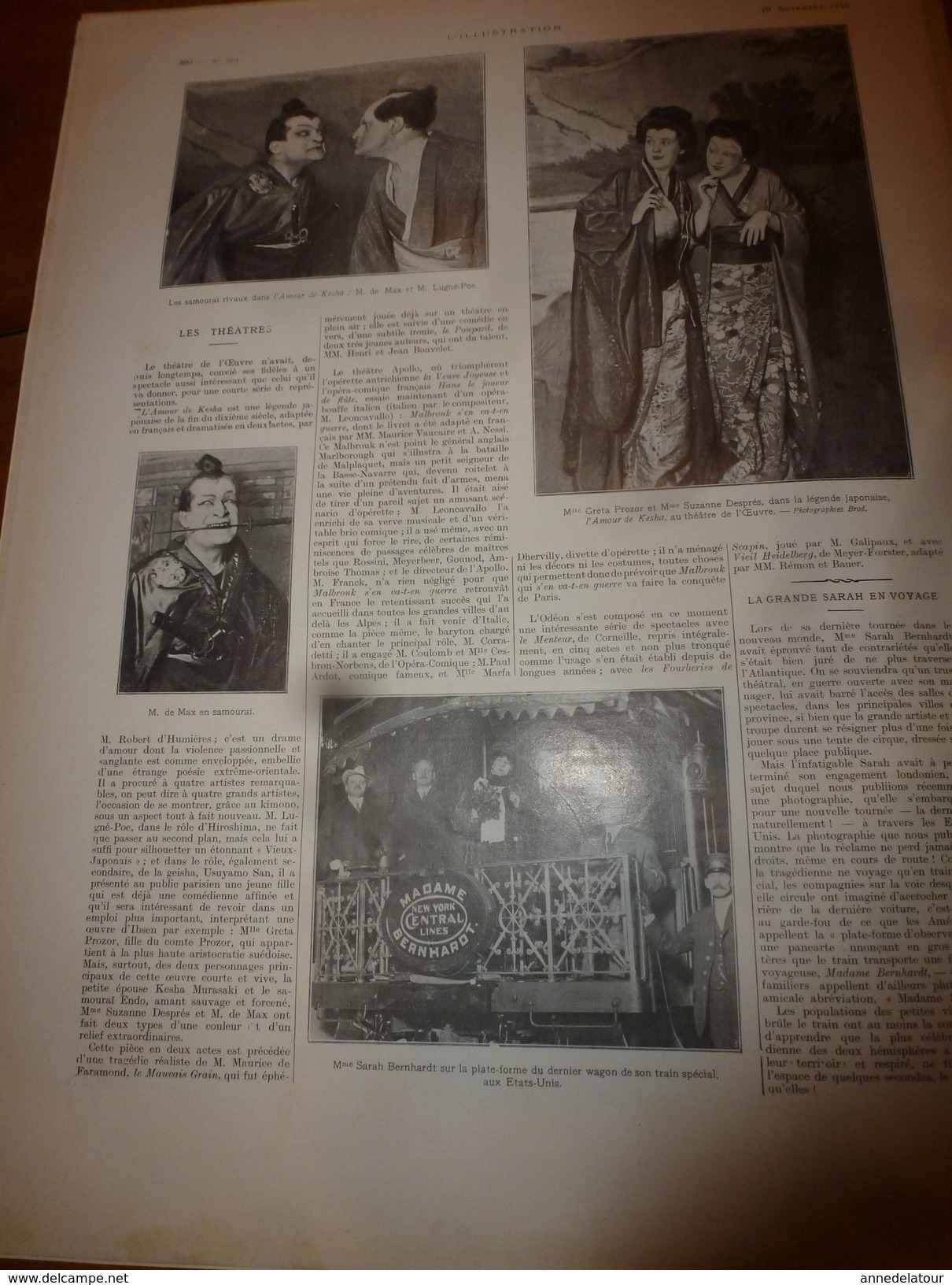 1910 L'ILLUSTRATION:Crue de la SEINE;Suffren coupé en 2 à Boulogne;TOLSTOÏ;Salon de la Mode;Grahame White en biplan;etc