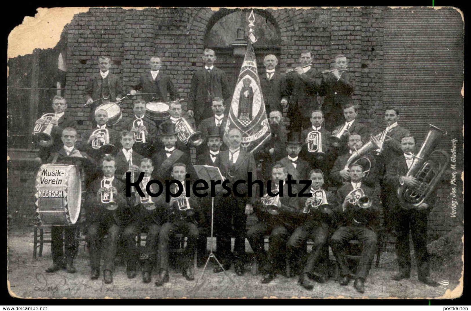 ALTE POSTKARTE MUSIKVEREIN NEERSEN WILLICH Trommel Tuba Trompete Horn Music Cpa Photo Foto Postcard Ansichtskarte AK - Willich