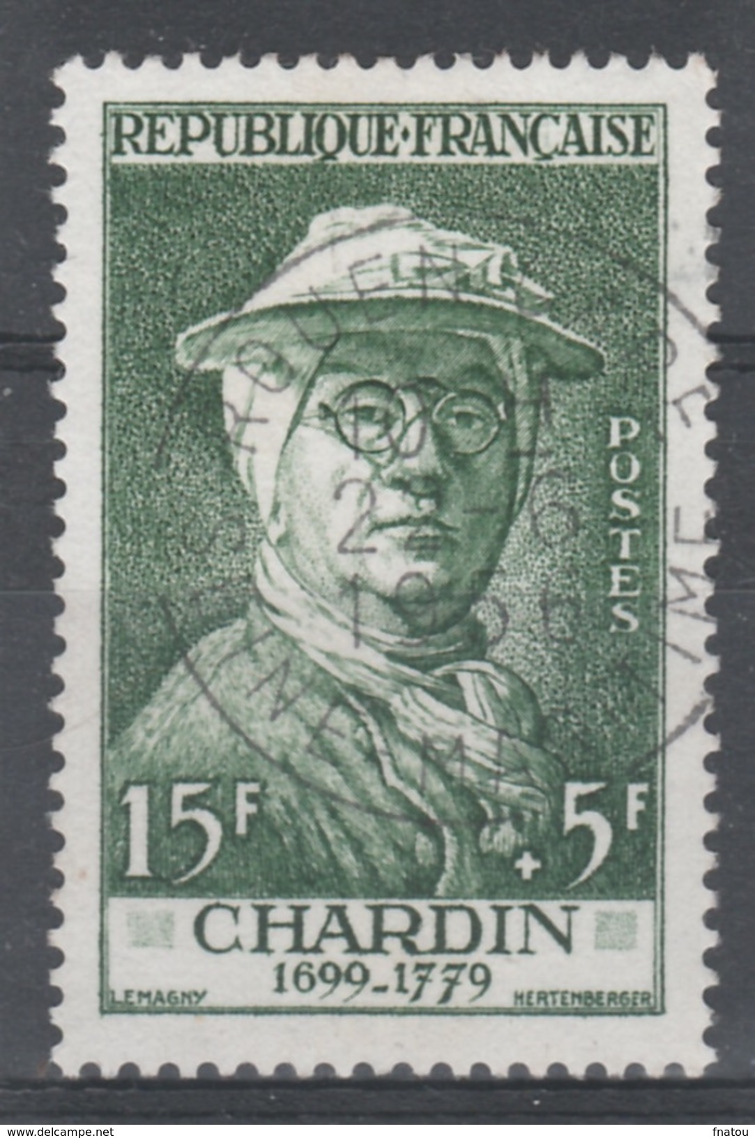 France, Jean-Baptiste-Simeon Chardin, French Painter, 1956, VFU - Used Stamps