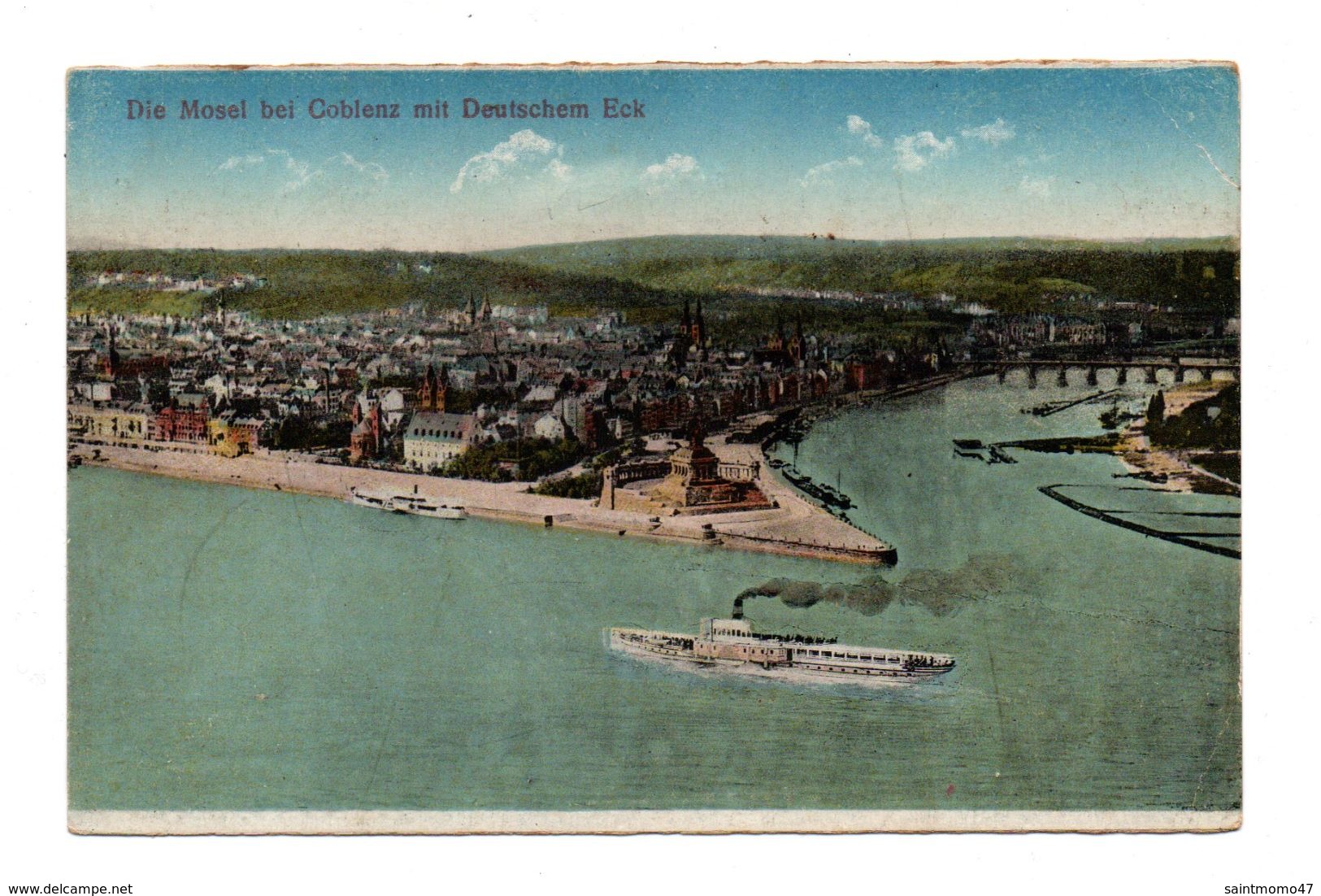 ALLEMAGNE . DIE MOSEL BEI COBLENZ MIT DEUTSCHEM ECK - Réf. N°6024 - - Koblenz