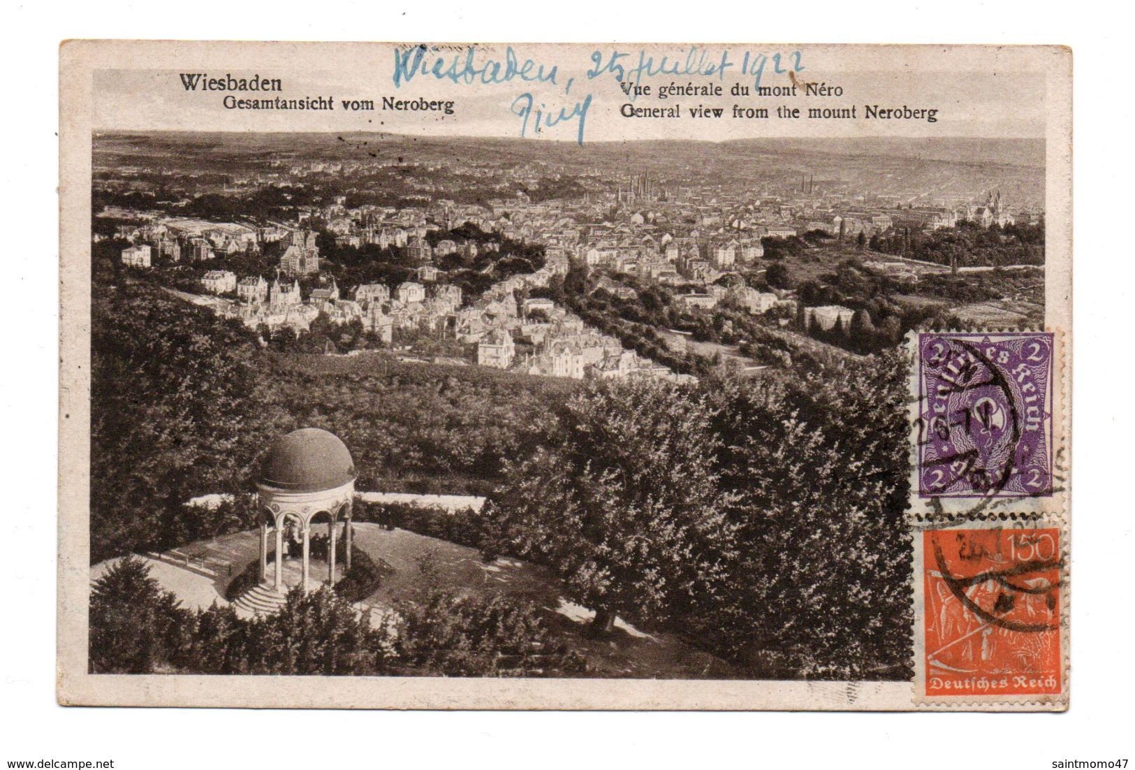 ALLEMAGNE . WEISBADEN . GESAMTANSICHT VOM NEROBERG - Réf. N°6025 - - Wiesbaden