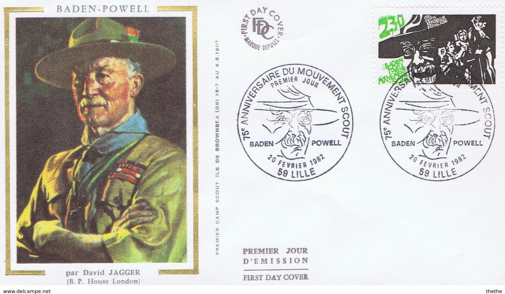 BADEN - POWELL - 75e Anniversaire Du Mouvement Scout - Gebraucht