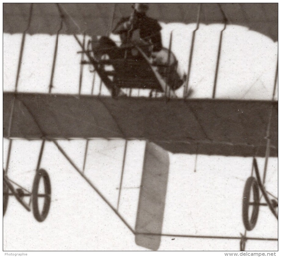 France Aviation Biplan Militaire Farman Sous Lieutenant Menard Ancienne Photo 1911 - Aviation