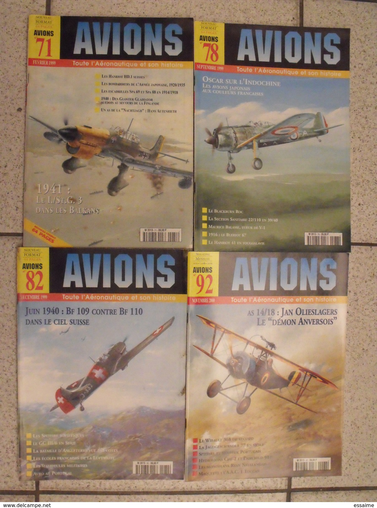 Lot De 4 Revues Avions. 1999-2000. Toute L'aéronautique Et Son Histoire. Aviation Avion - Aviation