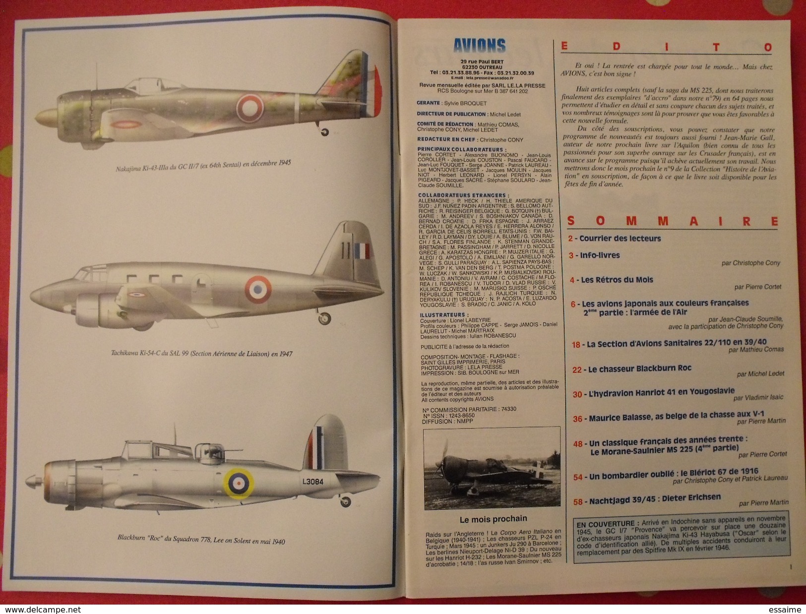 lot de 4 revues Avions. 1999-2000. toute l'aéronautique et son histoire. Aviation avion