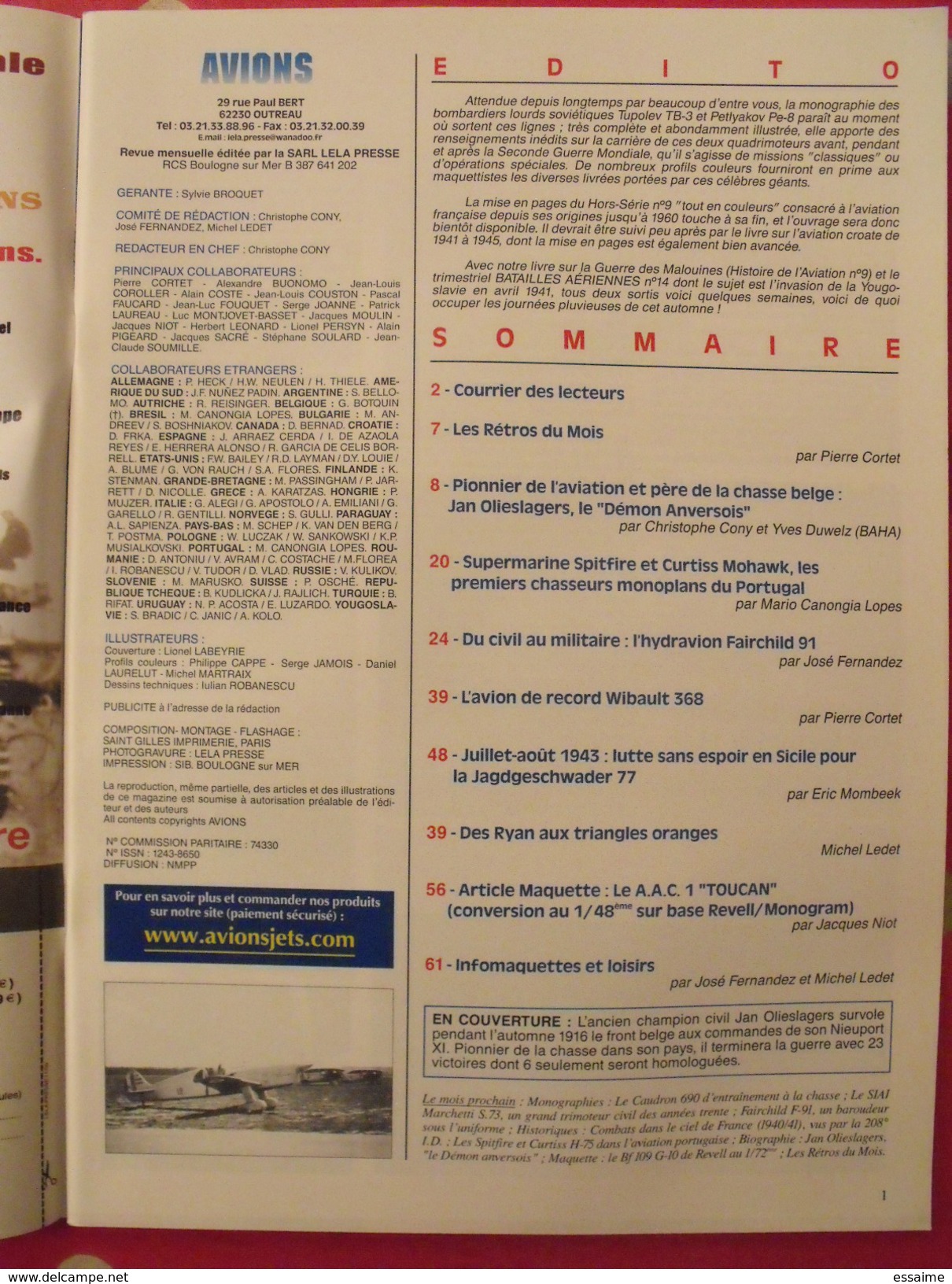 lot de 4 revues Avions. 1999-2000. toute l'aéronautique et son histoire. Aviation avion