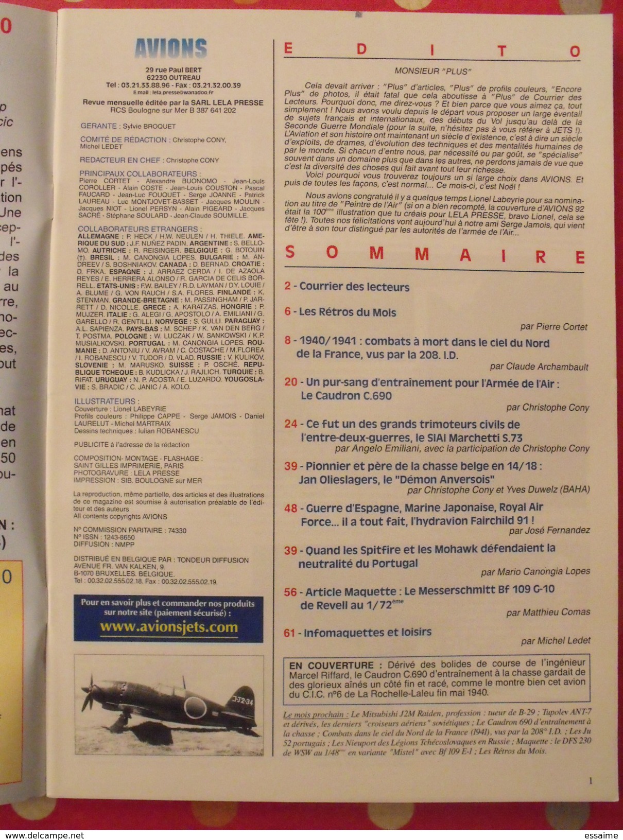 Lot De 4 Revues Avions. 2000-2001. Toute L'aéronautique Et Son Histoire. Aviation - Luchtvaart