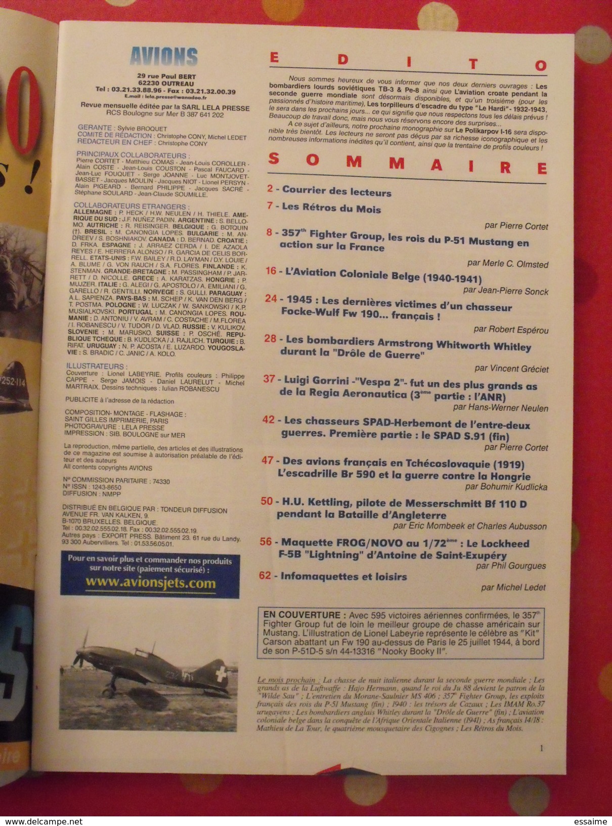 lot de 4 revues Avions. 2000-2001. toute l'aéronautique et son histoire. Aviation