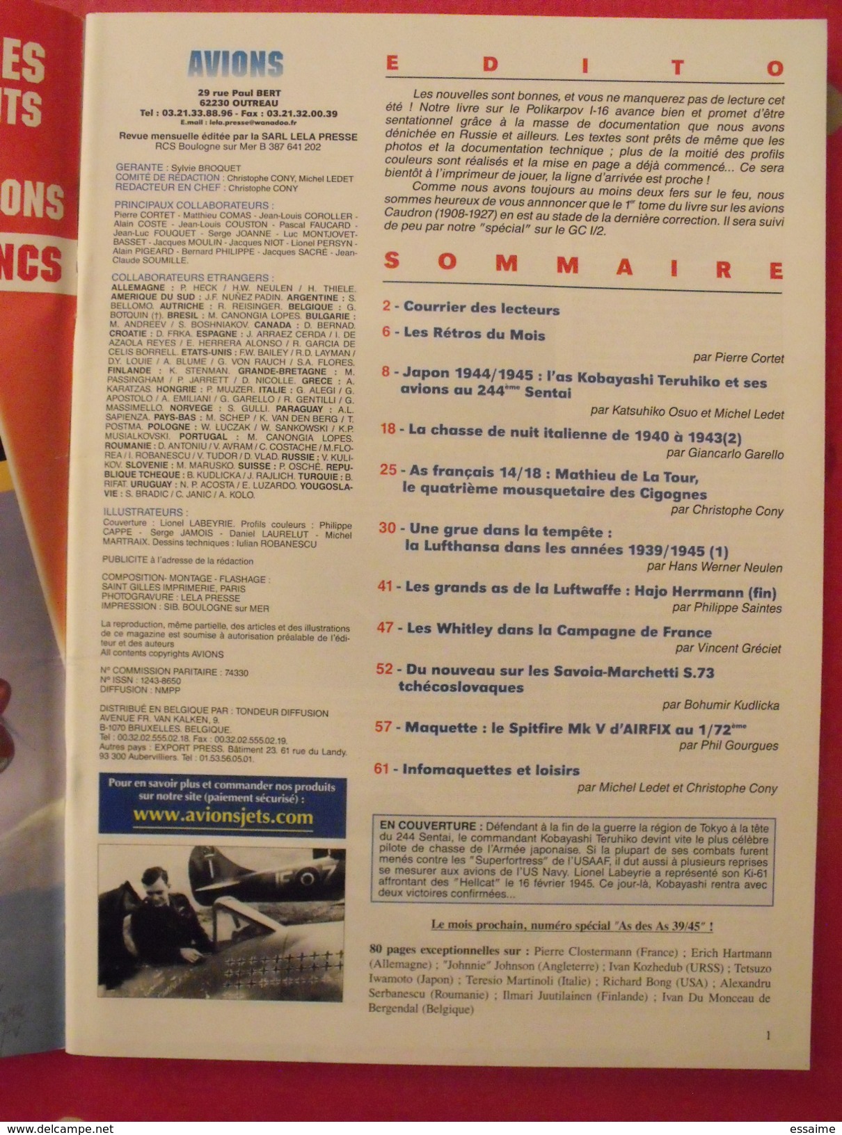 lot de 4 revues Avions. 2000-2001. toute l'aéronautique et son histoire. Aviation