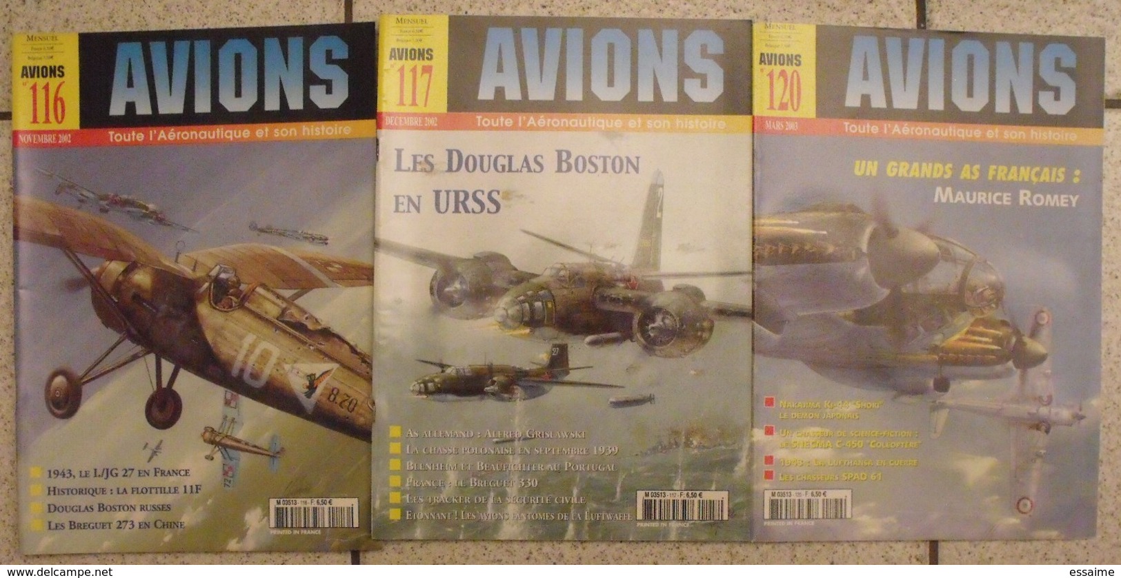 Lot De 3 Revues Avions. 2002-2003. Toute L'aéronautique Et Son Histoire. Aviation Avion - Aviation
