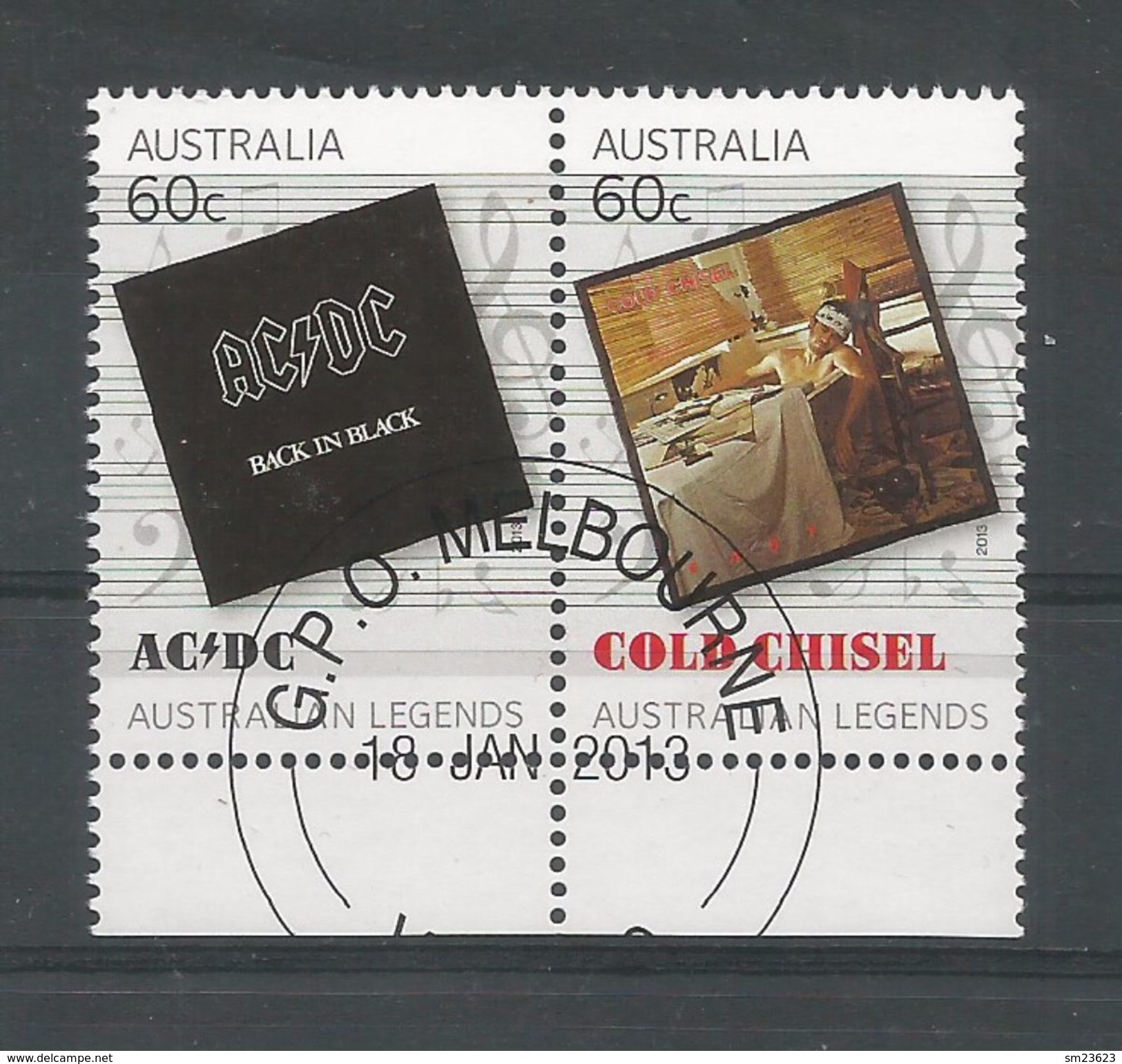 Australien 2013 , ACDC + Cold Chisel - Legends Of Music - CTO - Gestempelt / Used / (o) - - Oblitérés